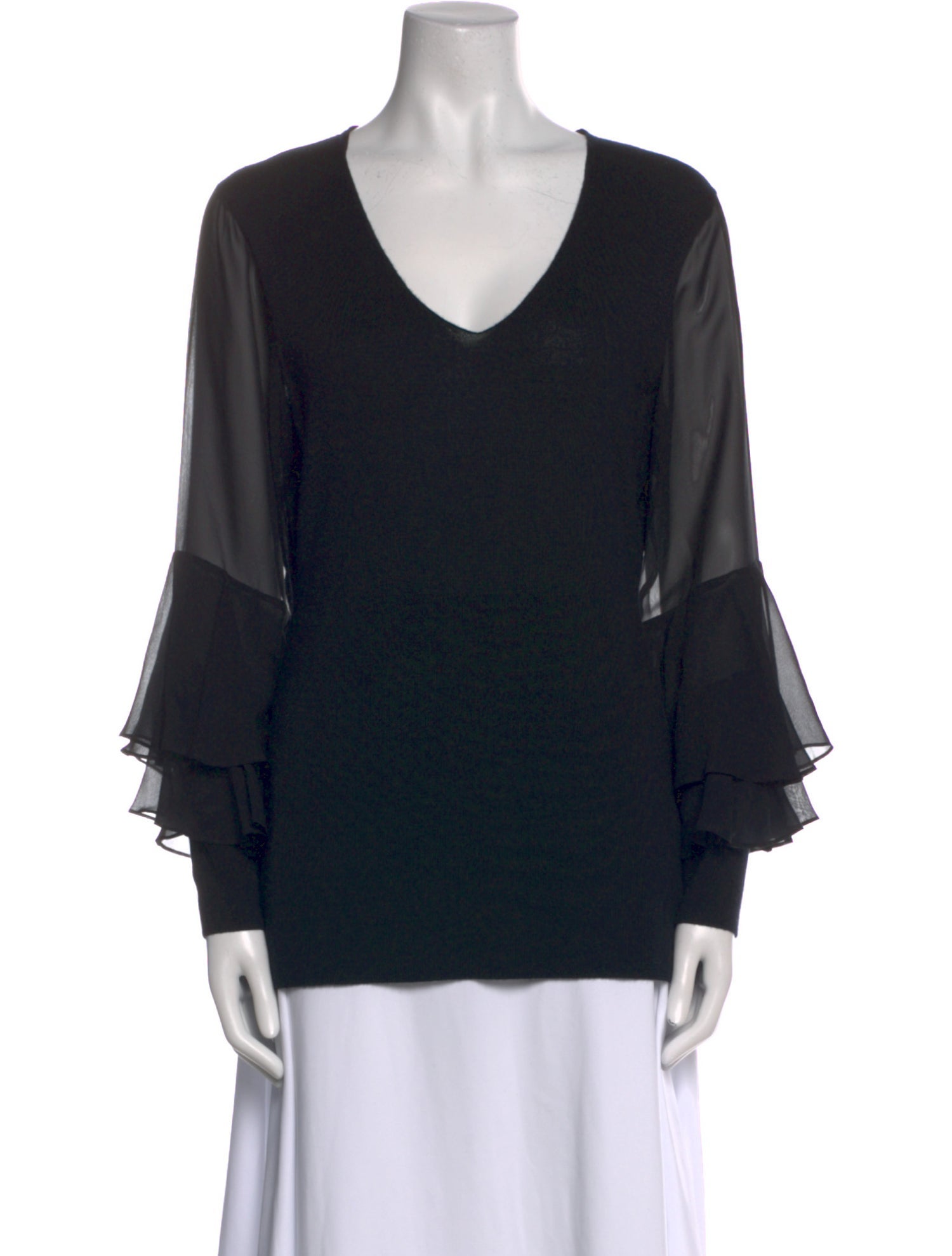 Neiman Marcus Cashmere V-Neck Top