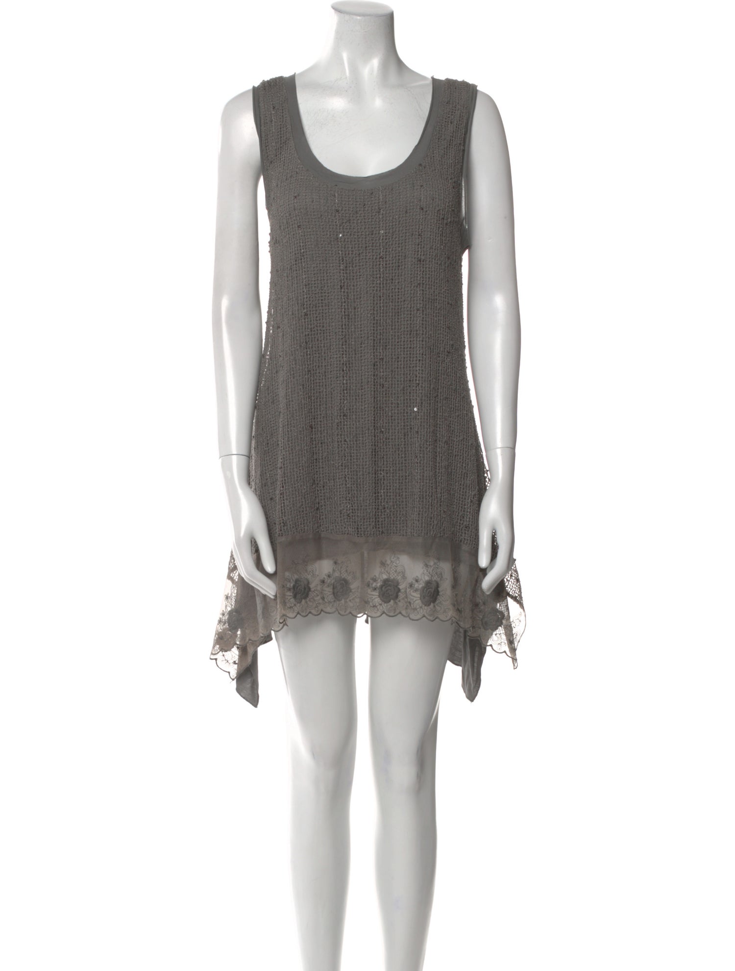 Neiman Marcus Scoop Neck Mini Dress