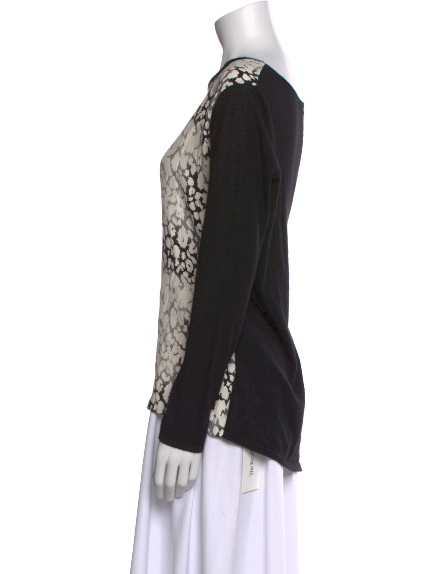 Neiman Marcus Cashmere Printed Sweater