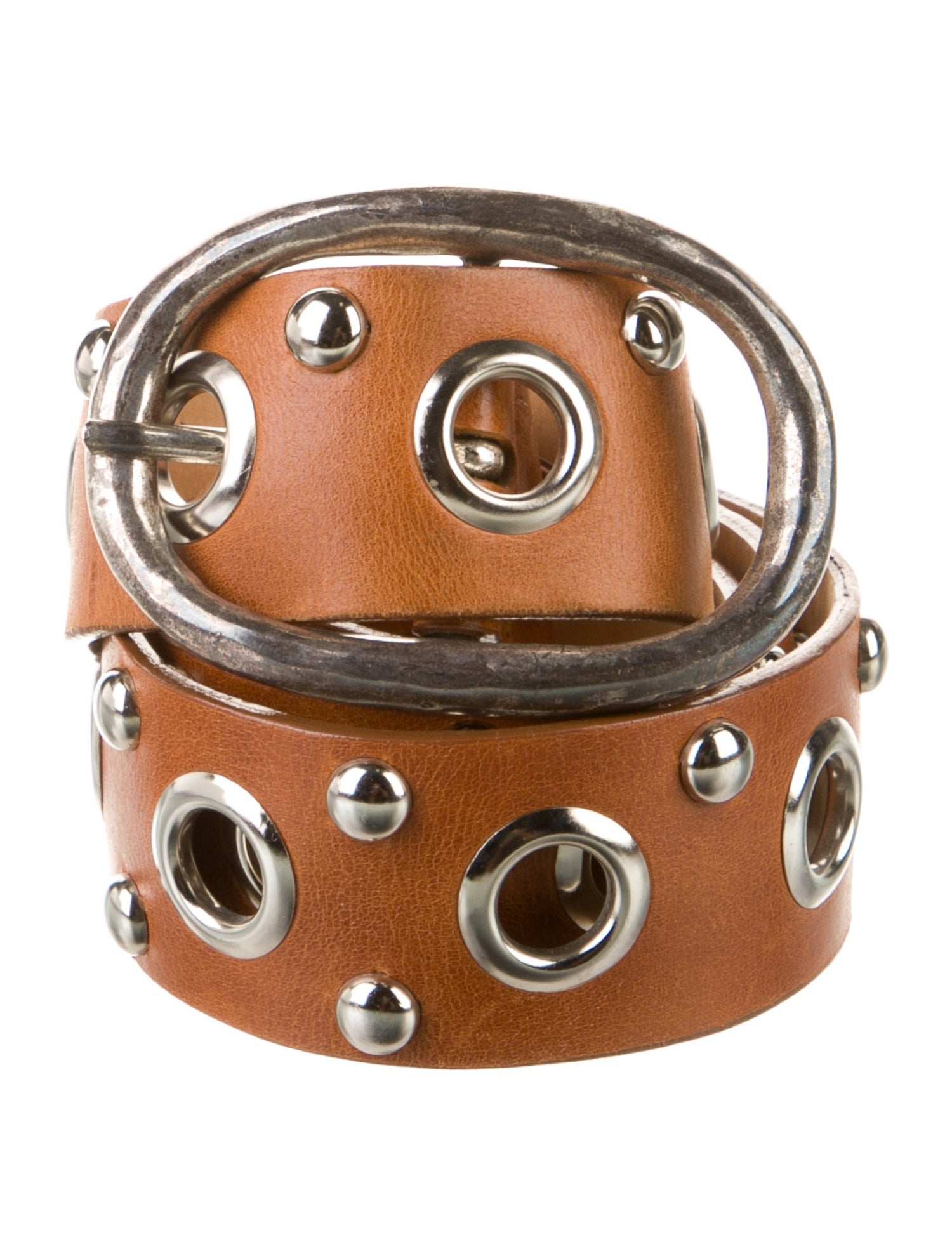 Neiman Marcus Leather Studded Accents Belt