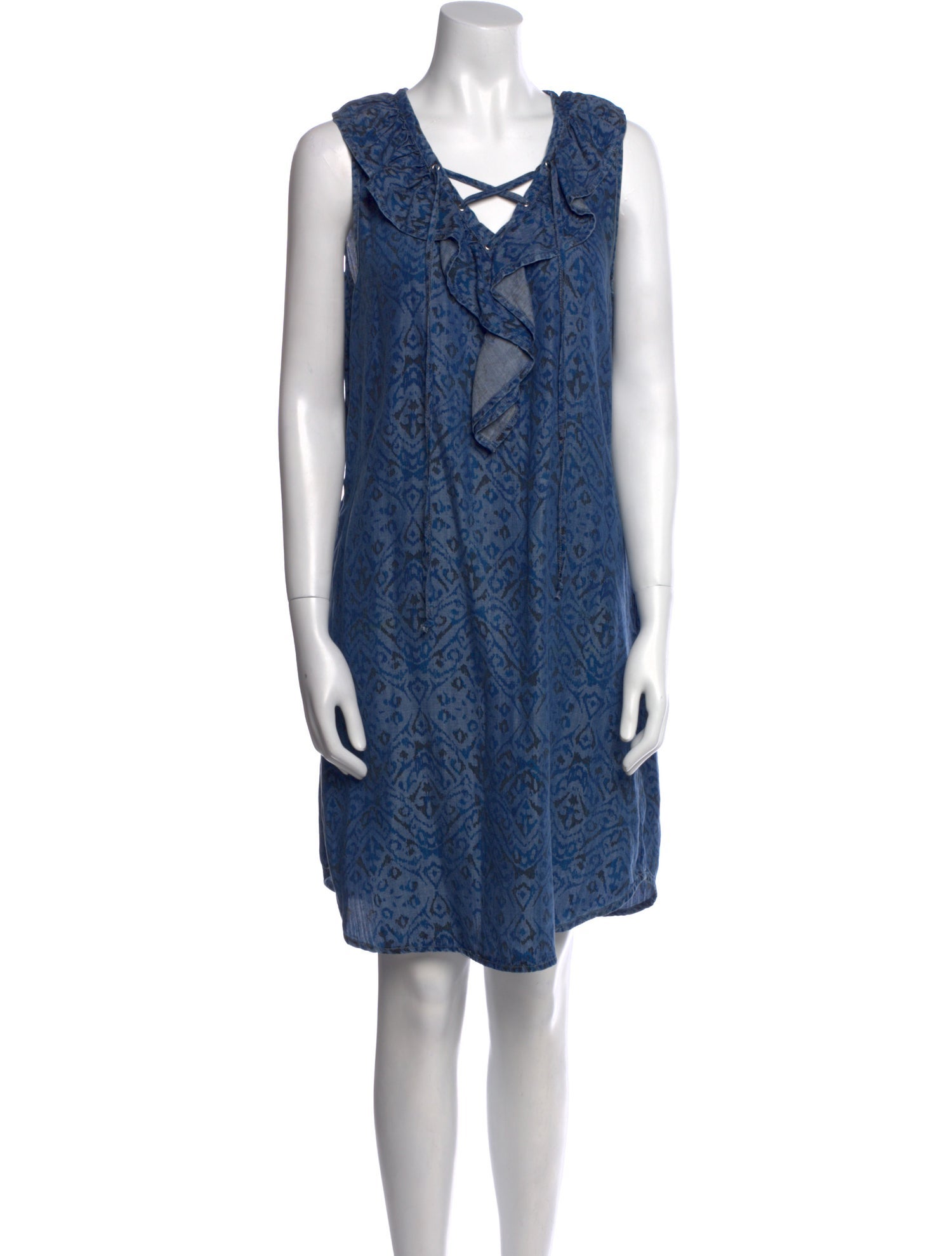 Neiman Marcus Printed Knee-Length Dress