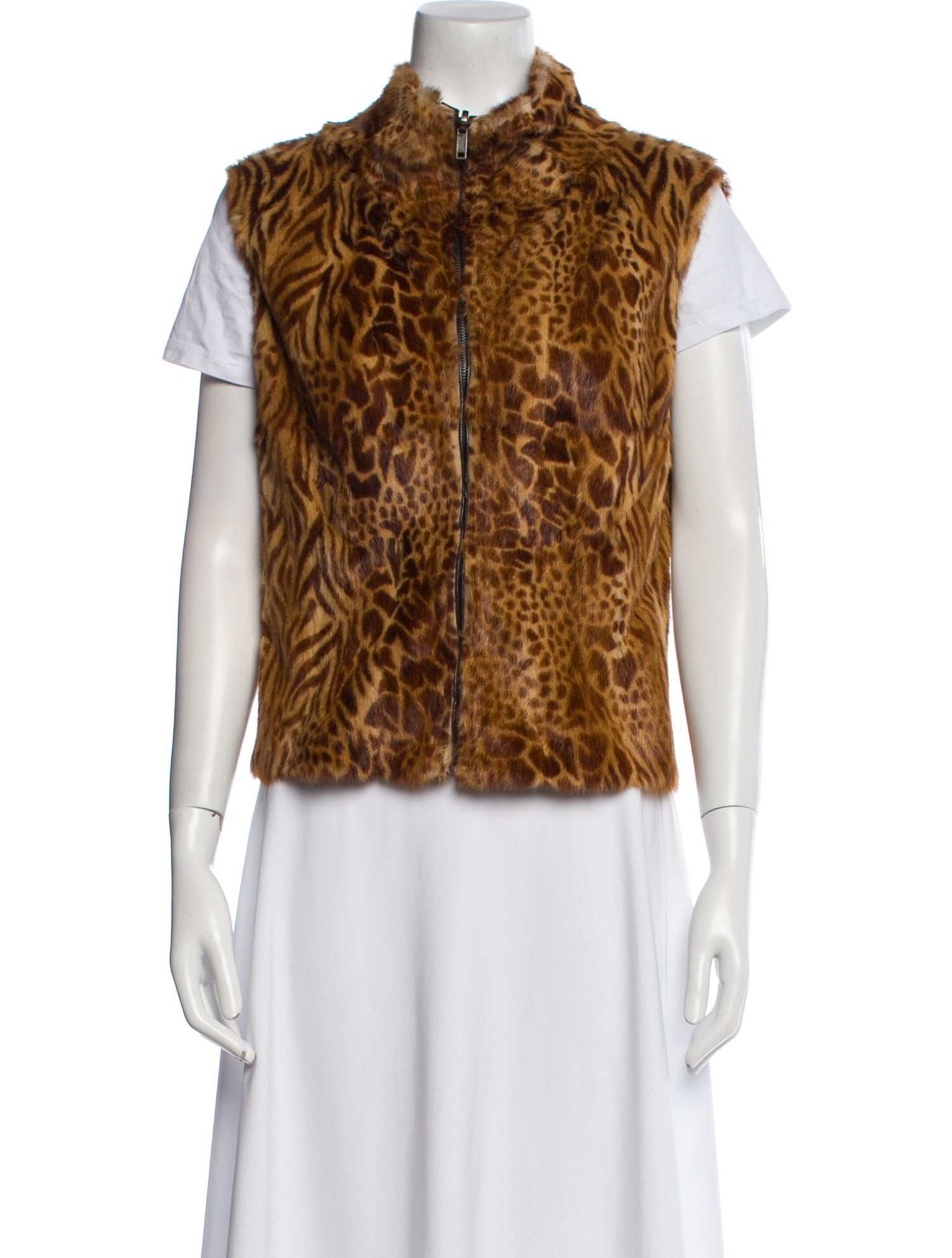 Giuliana Teso Fur Animal Print Fur Jacket