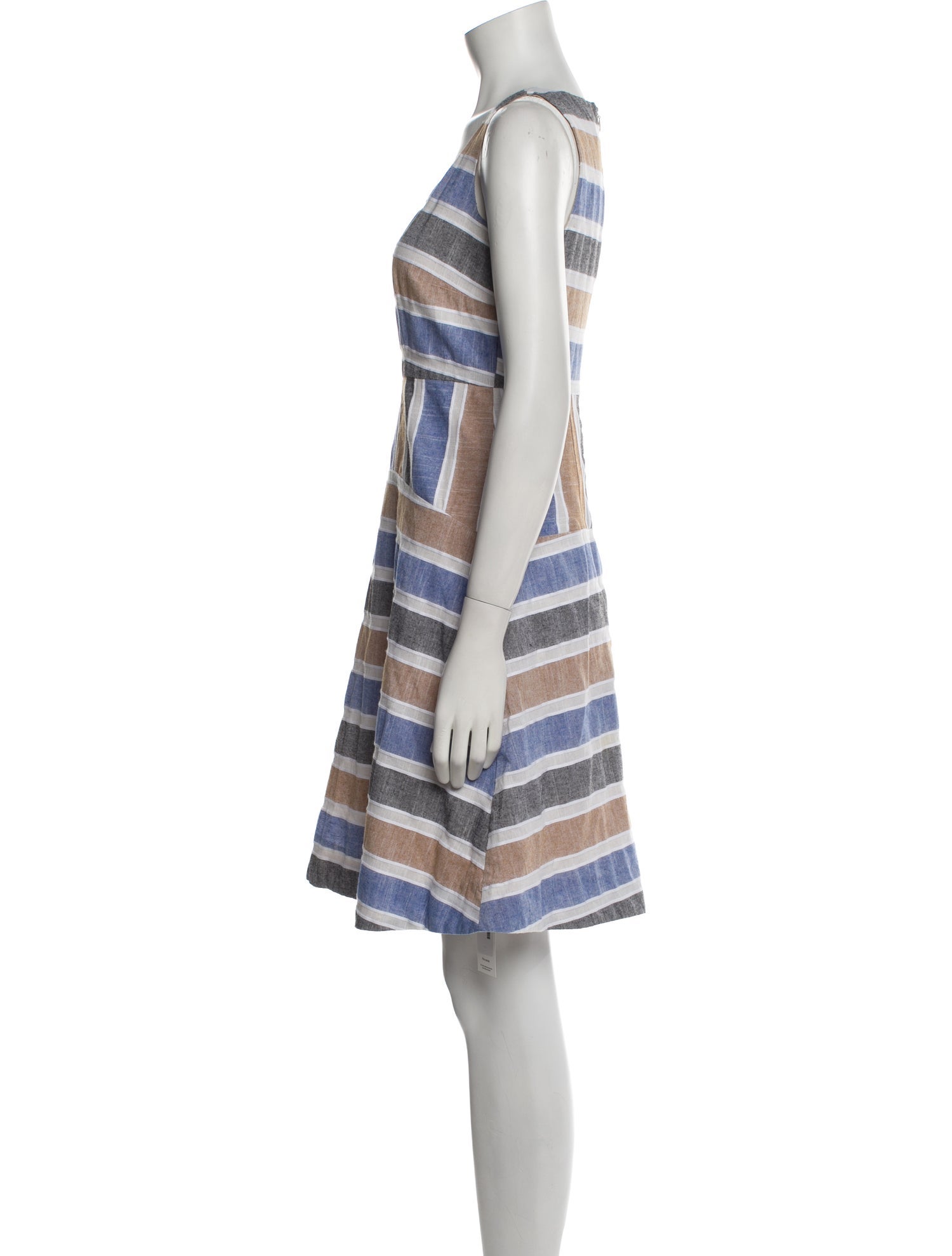 Neiman Marcus Striped Knee-Length Dress