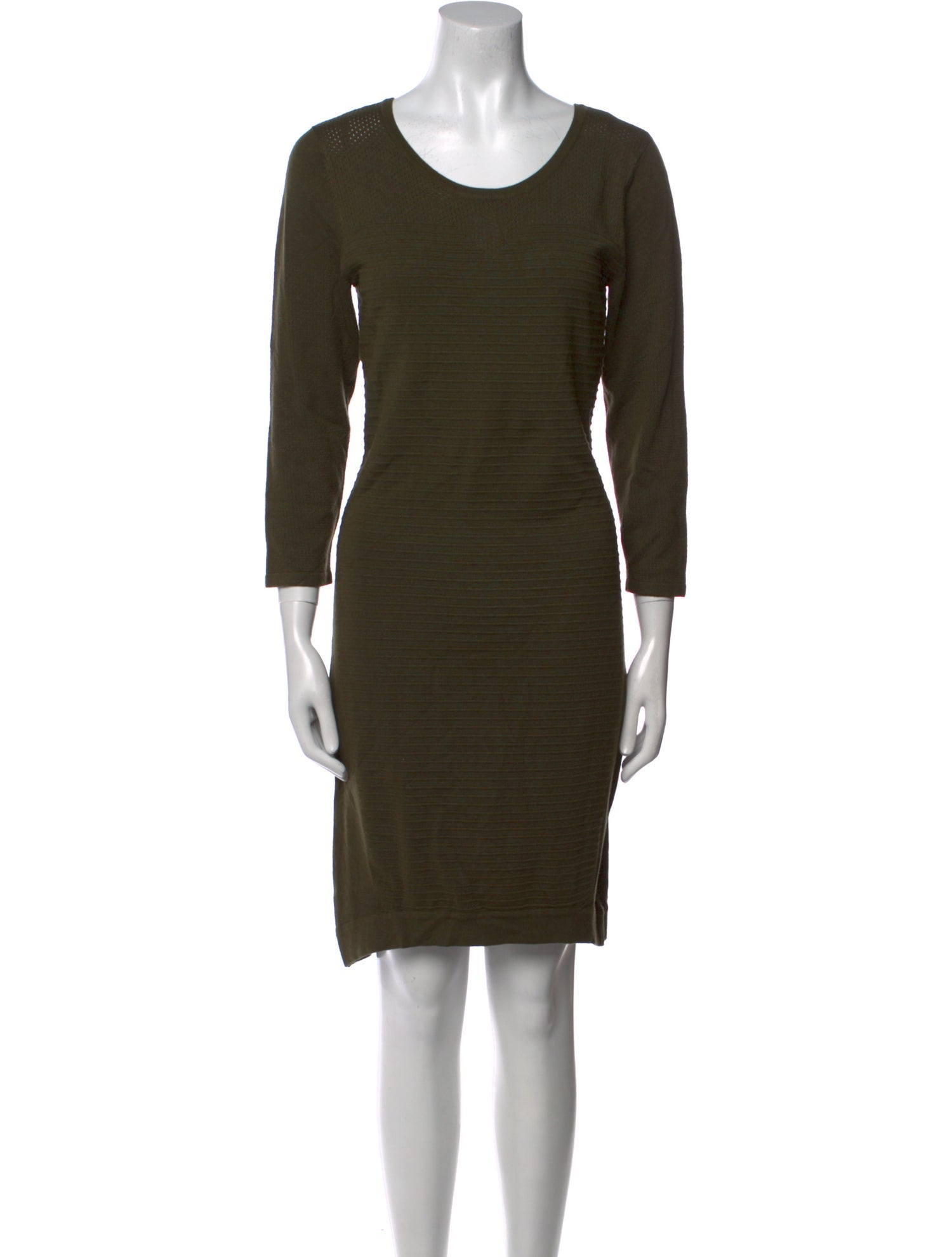 Neiman Marcus Scoop Neck Knee-Length Dress
