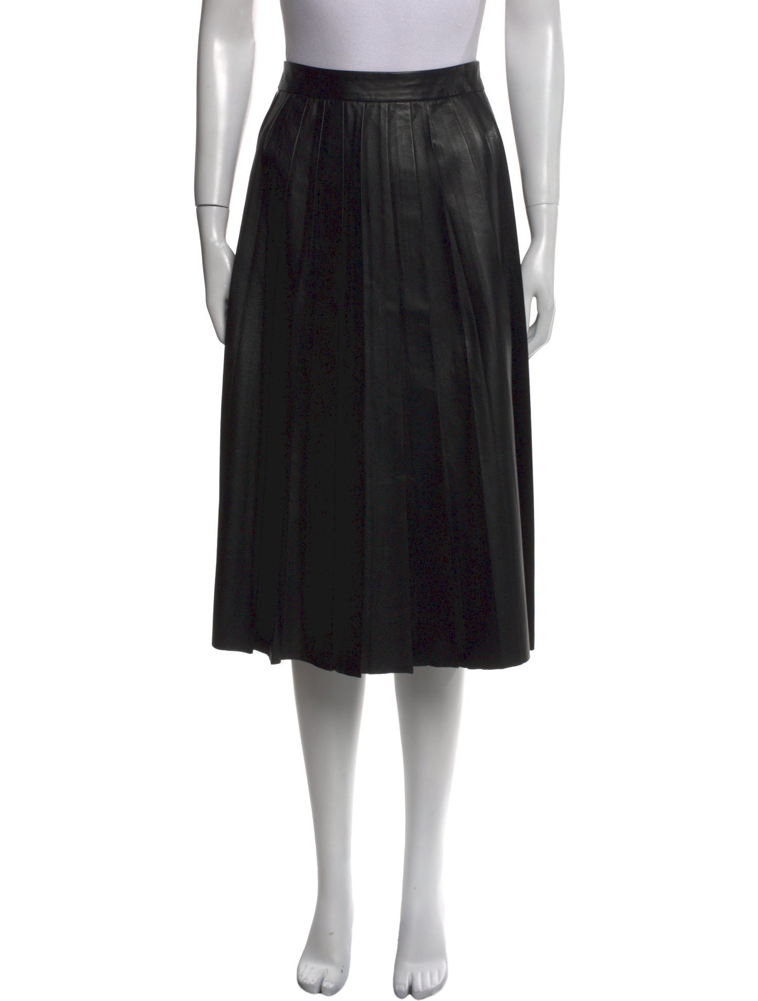 Neiman Marcus Leather Knee-Length Skirt