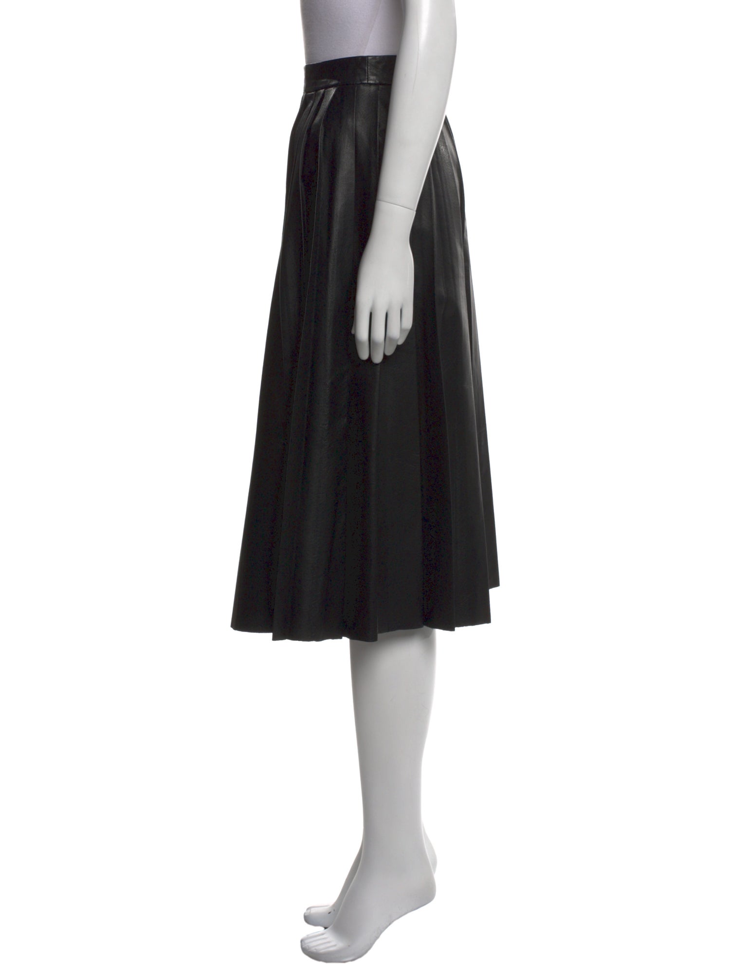 Neiman Marcus Leather Knee-Length Skirt