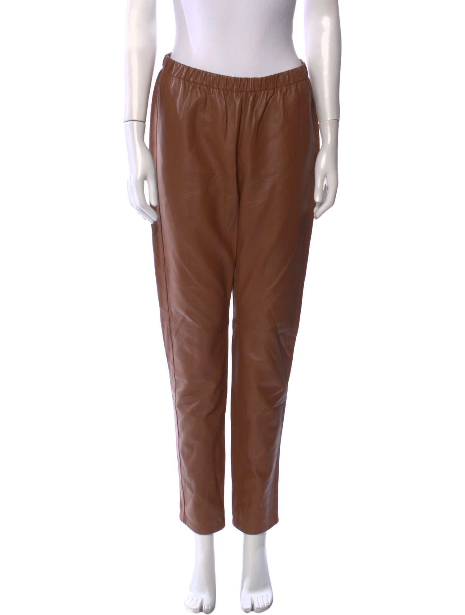 Neiman Marcus Leather Straight Leg Pants