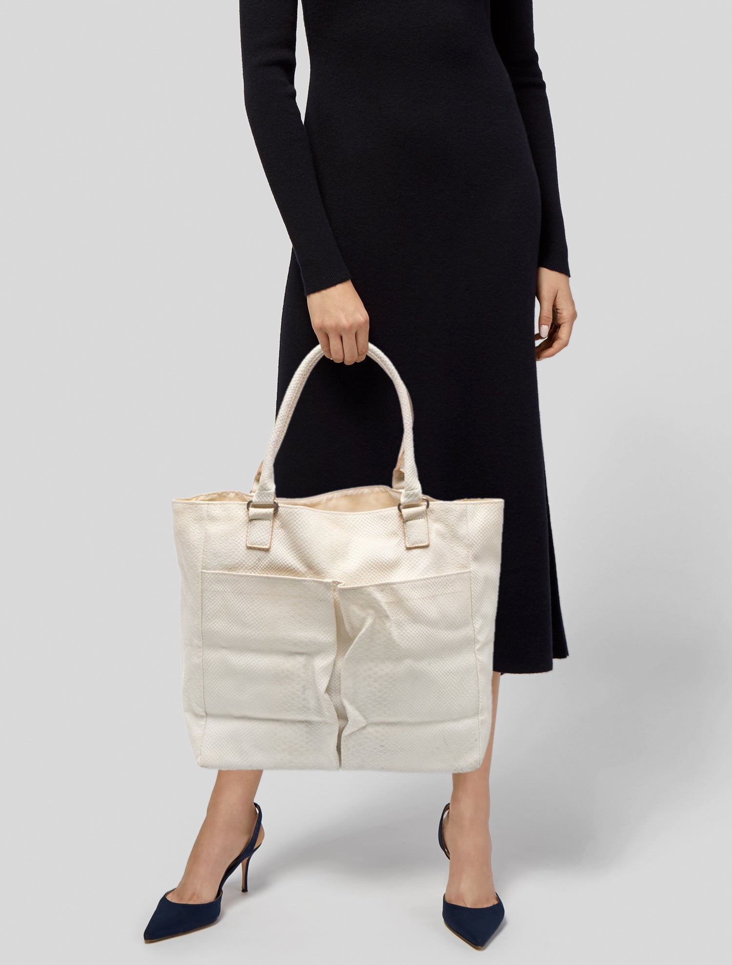 Neiman Marcus Leather Top Handle Bag