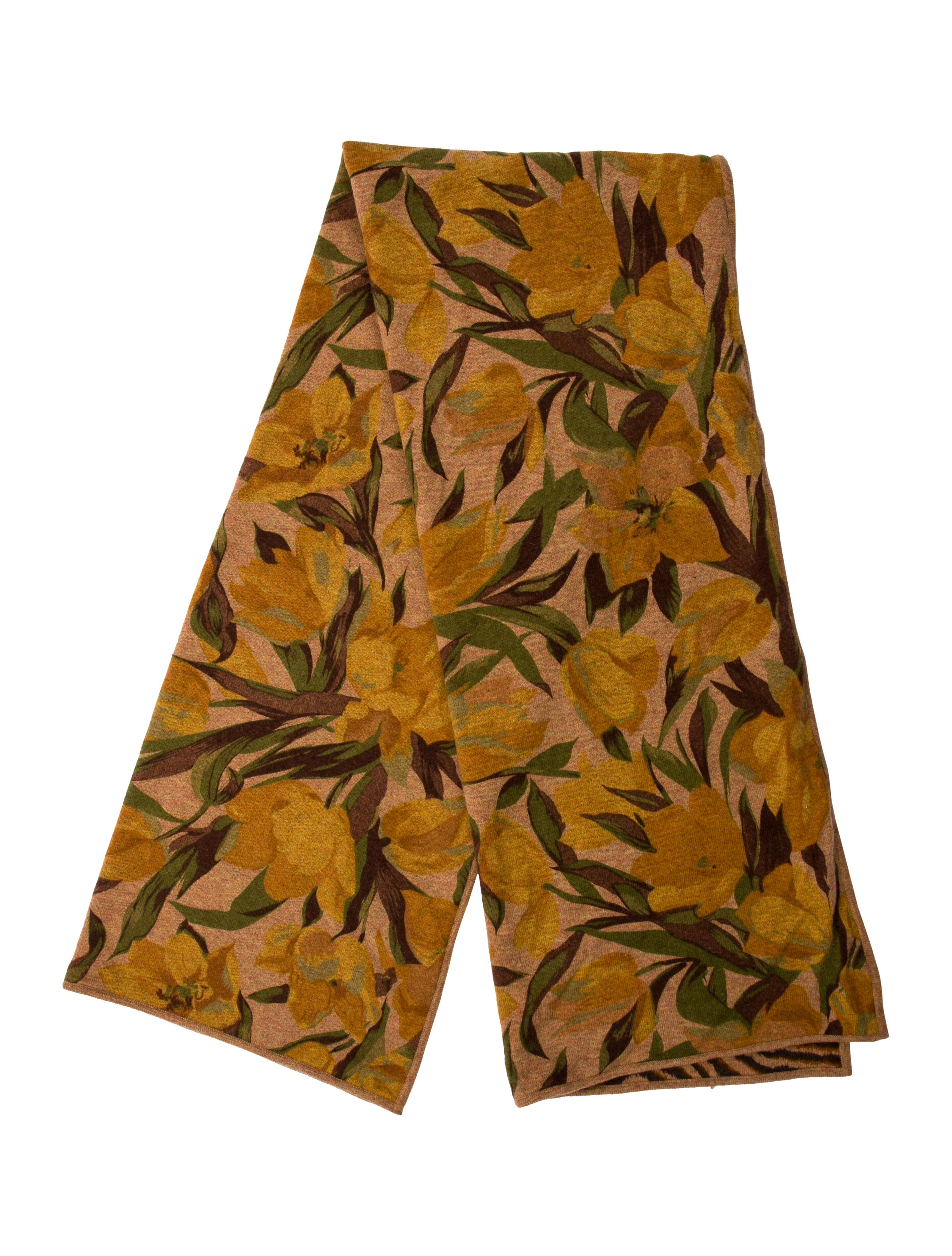 Neiman Marcus Cashmere Floral Print Scarf