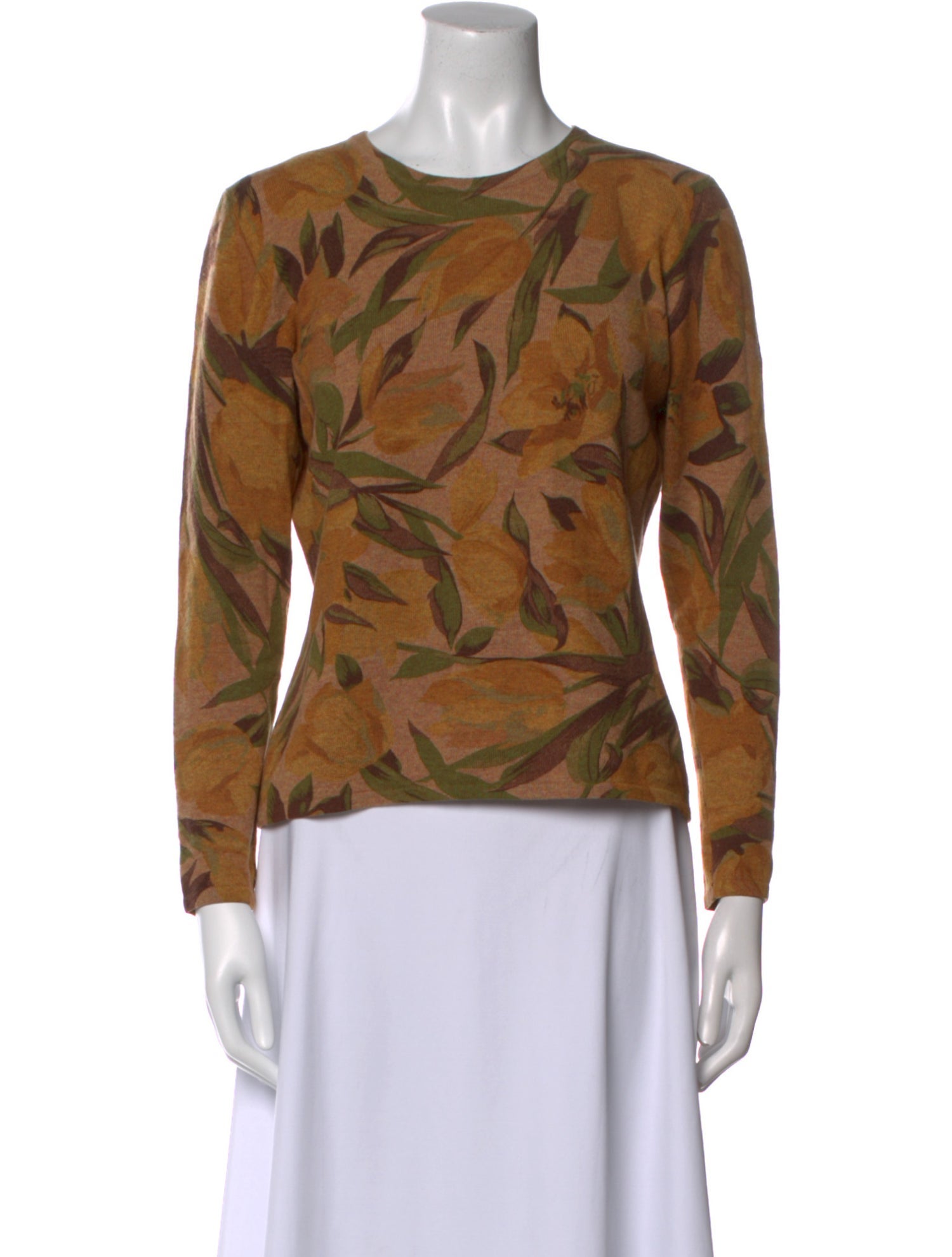 Neiman Marcus Cashmere Printed Sweater