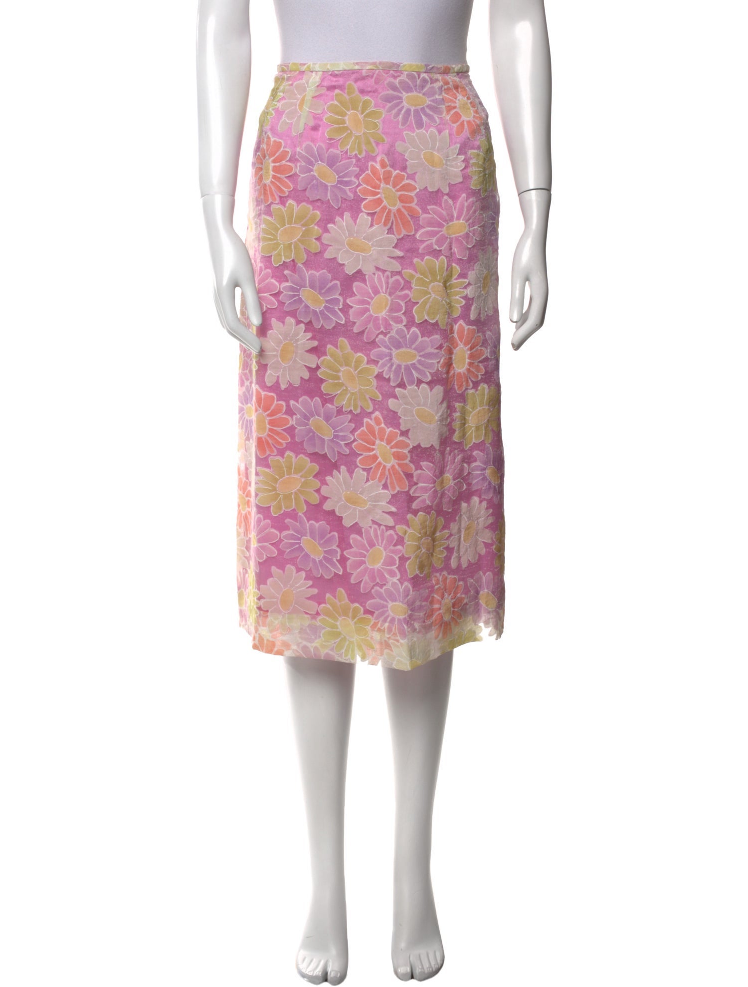 Neiman Marcus Floral Print Knee-Length Skirt