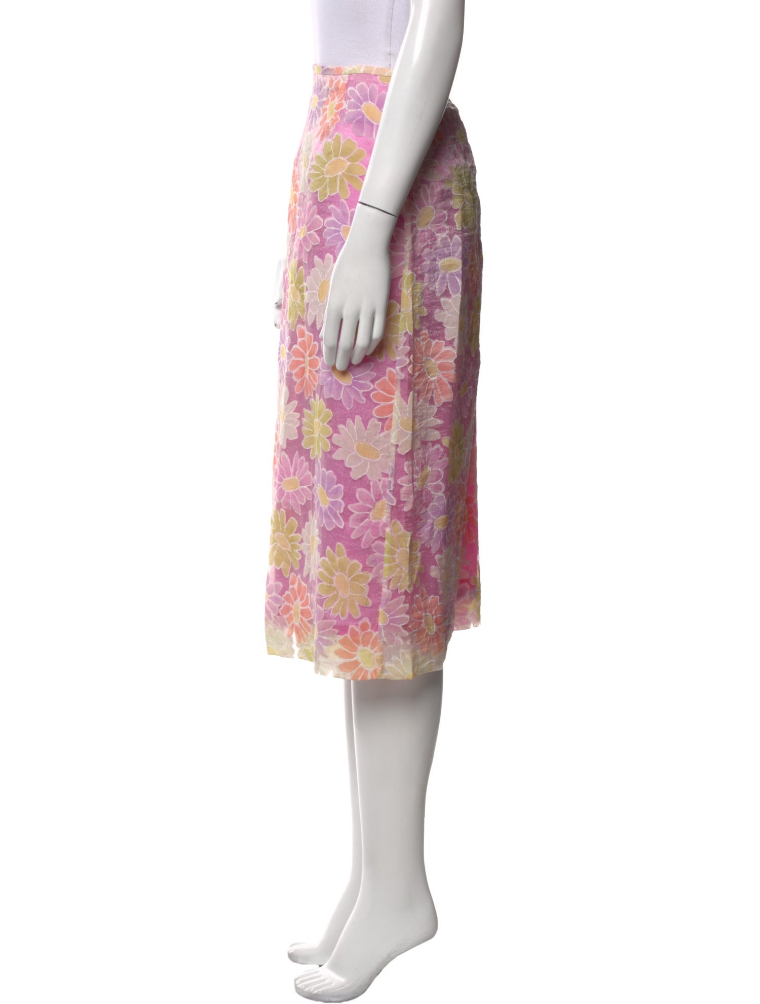 Neiman Marcus Floral Print Knee-Length Skirt