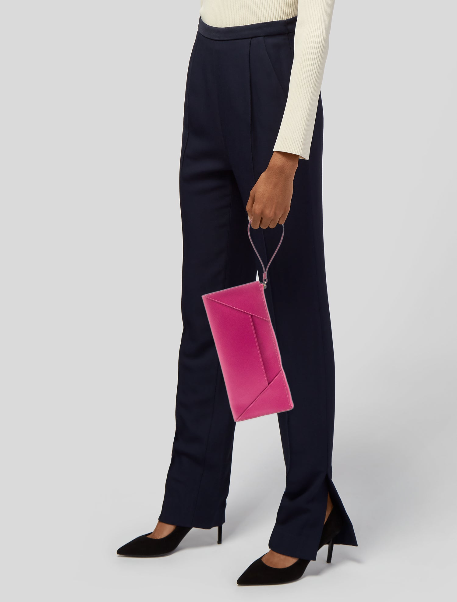 Neiman Marcus Saffiano Leather Clutch w/ Tags