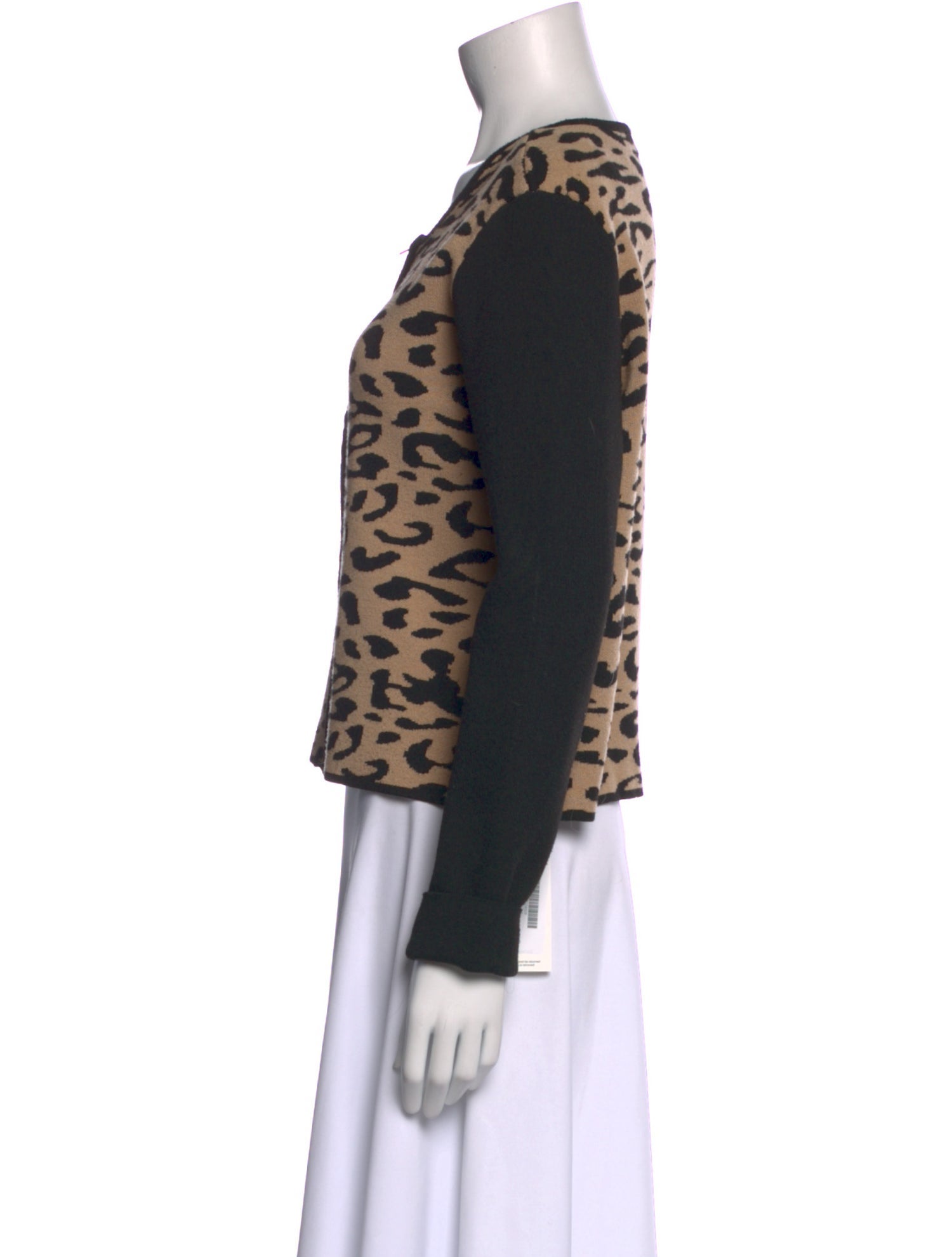 Neiman Marcus Animal Print Scoop Neck Top