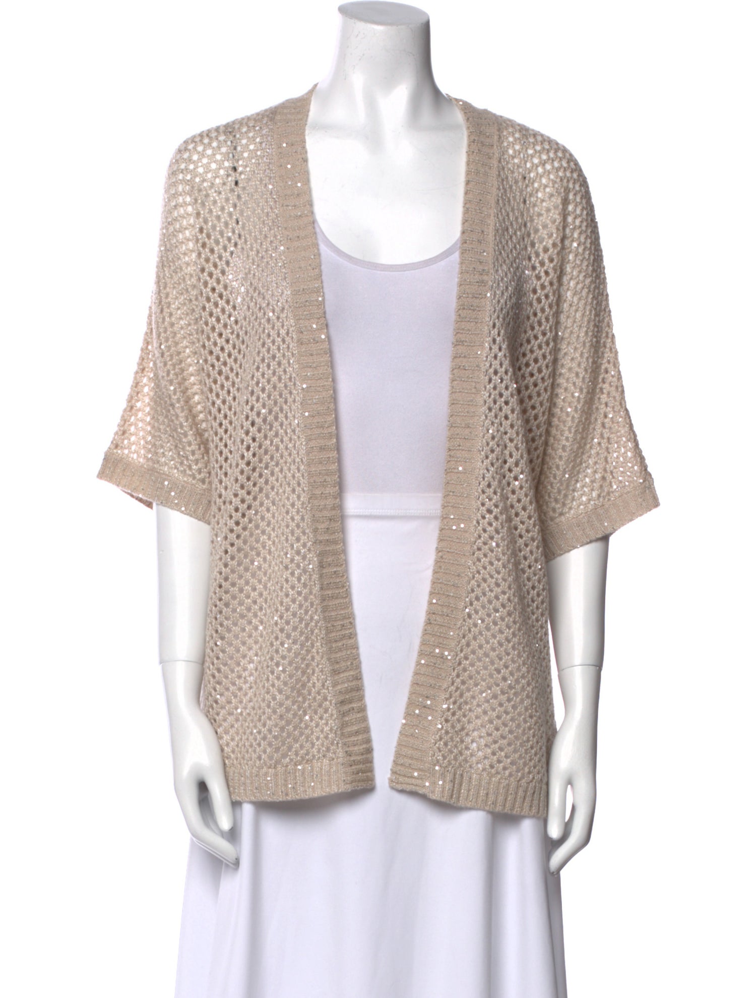 Neiman Marcus Cashmere Open Front Sweater