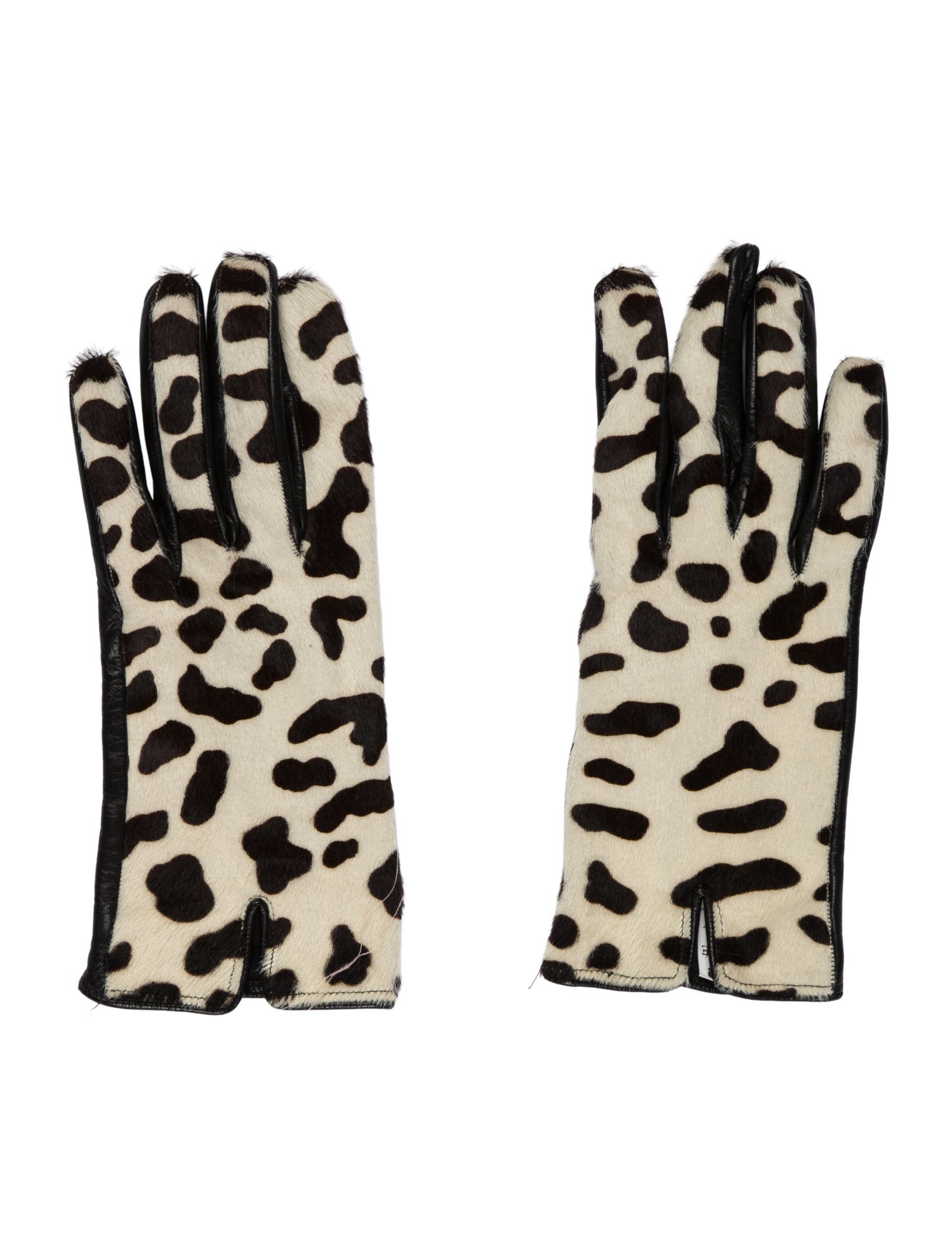 Neiman Marcus Printed Leather Gloves