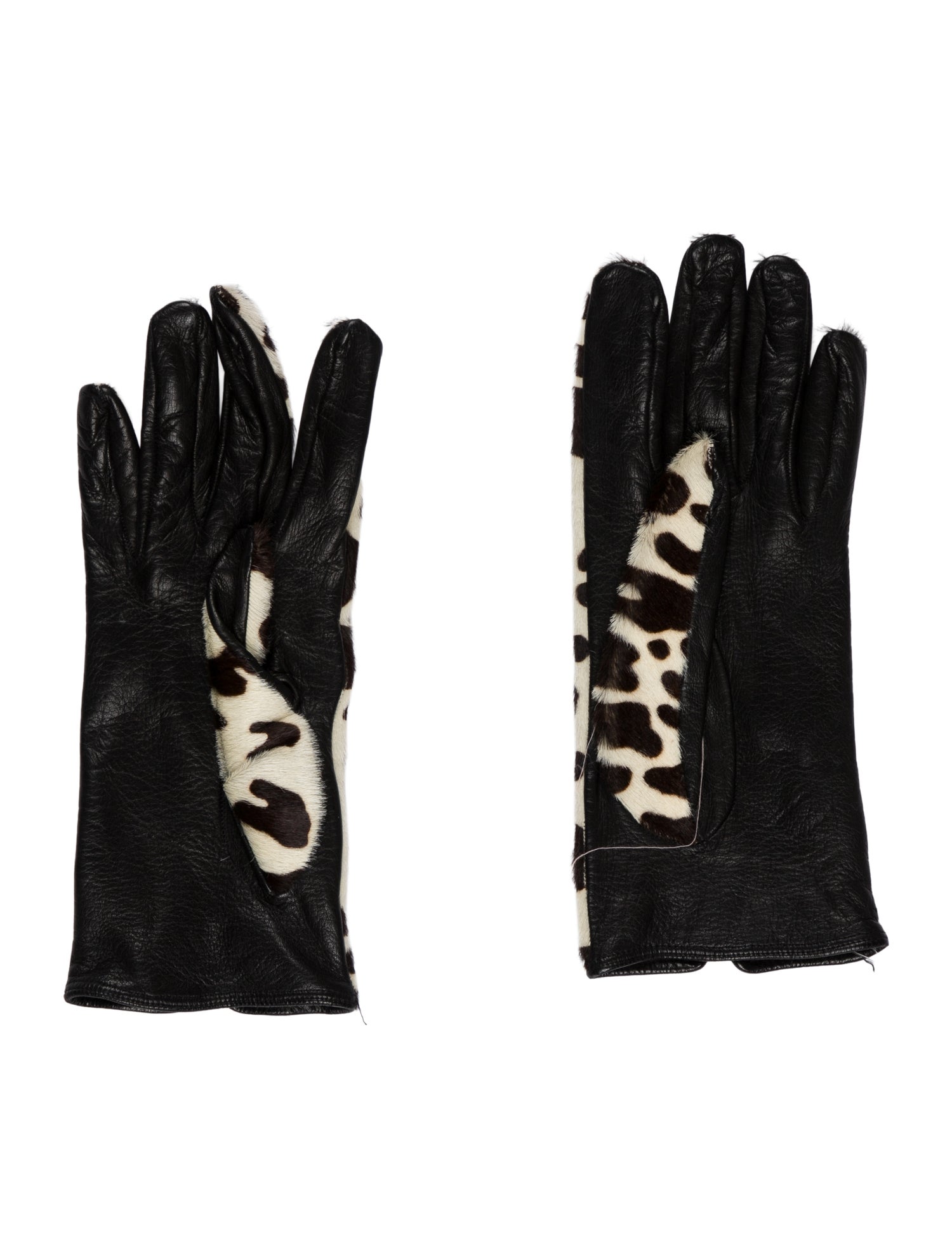Neiman Marcus Printed Leather Gloves
