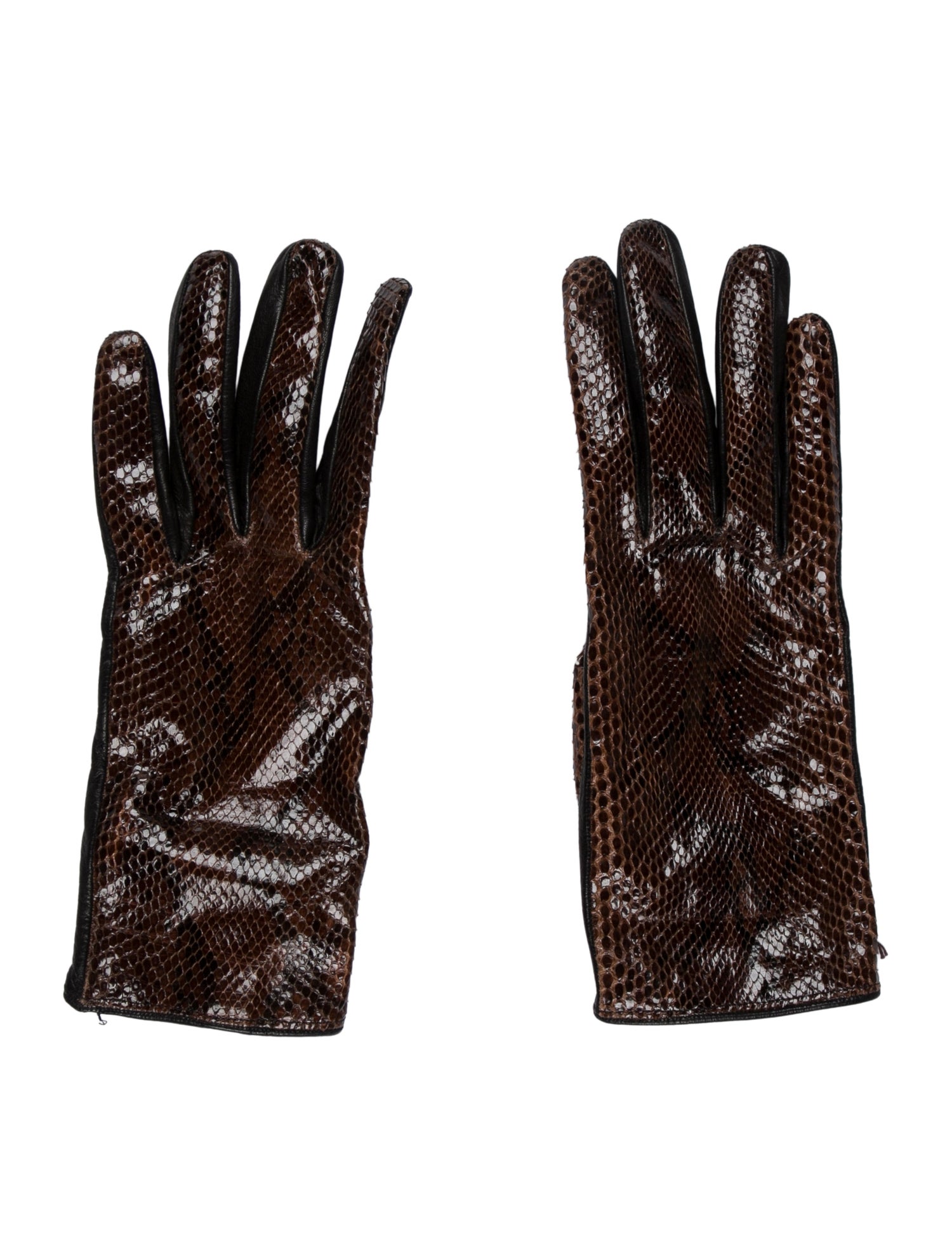 Neiman Marcus Printed Leather Gloves