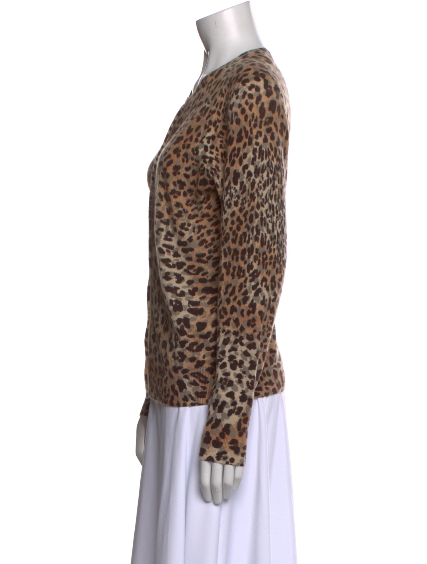 Neiman Marcus Cashmere Animal Print Sweater