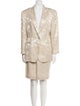 Neiman Marcus Linen Printed Skirt Suit