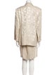 Neiman Marcus Linen Printed Skirt Suit