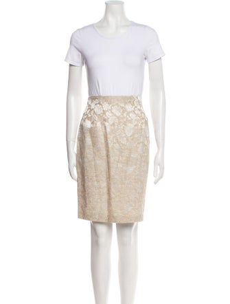 Neiman Marcus Linen Printed Skirt Suit