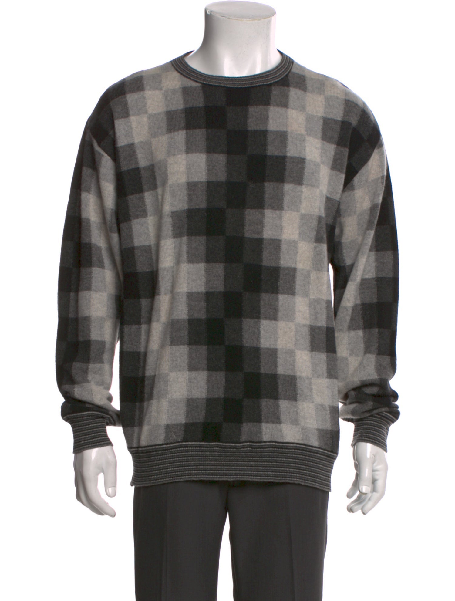 Jhane Barnes Cashmere Plaid Print Cardigan