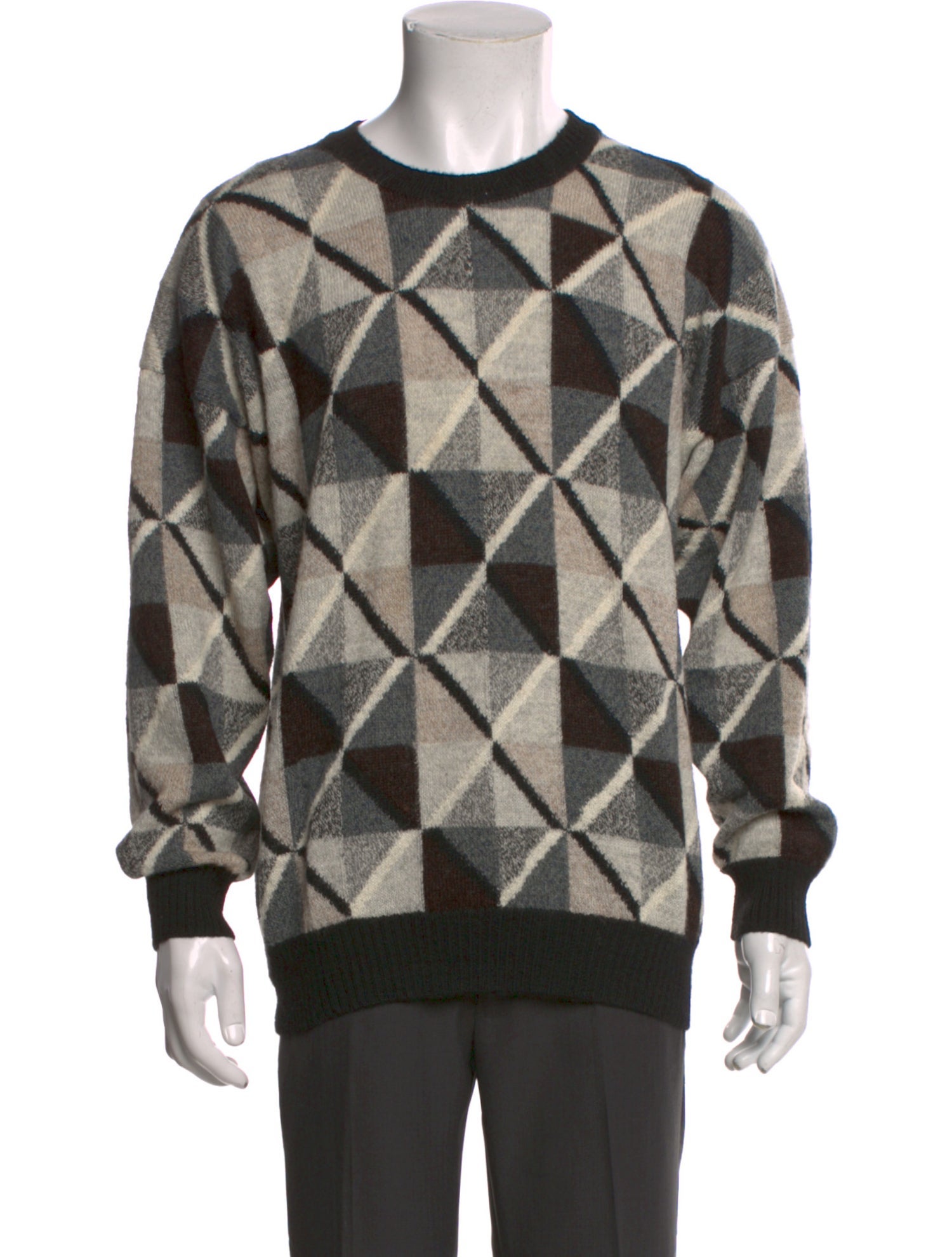 Neiman Marcus Alpaca Plaid Print Pullover