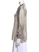 Neiman Marcus Silk Long Sleeve Button-Up Top