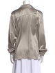 Neiman Marcus Silk Long Sleeve Button-Up Top