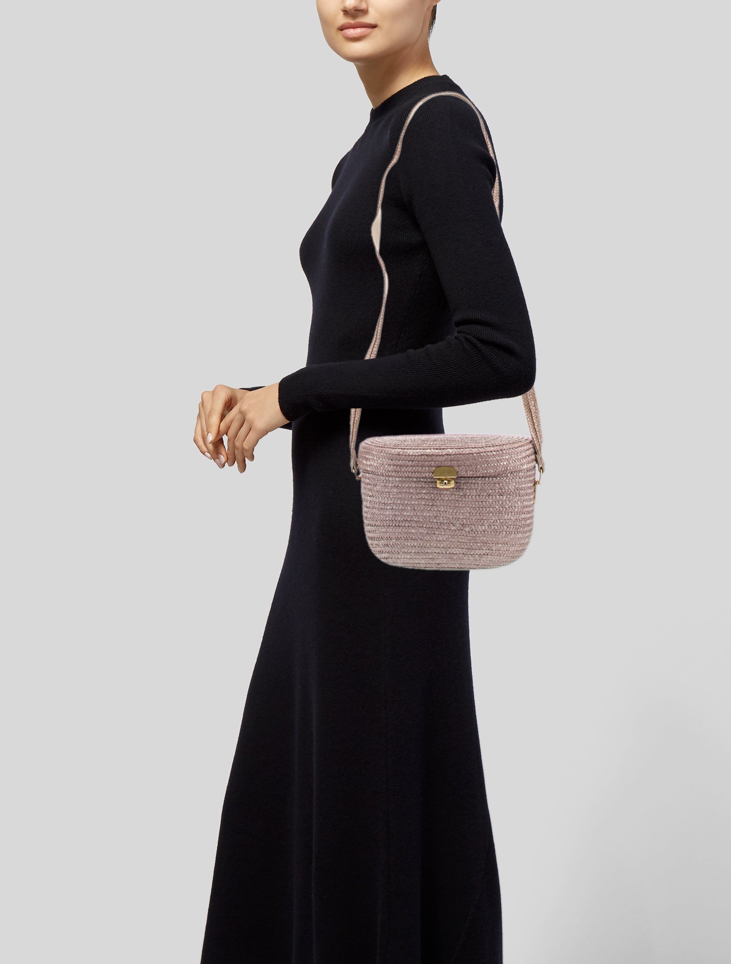 Neiman Marcus Straw Crossbody Bag