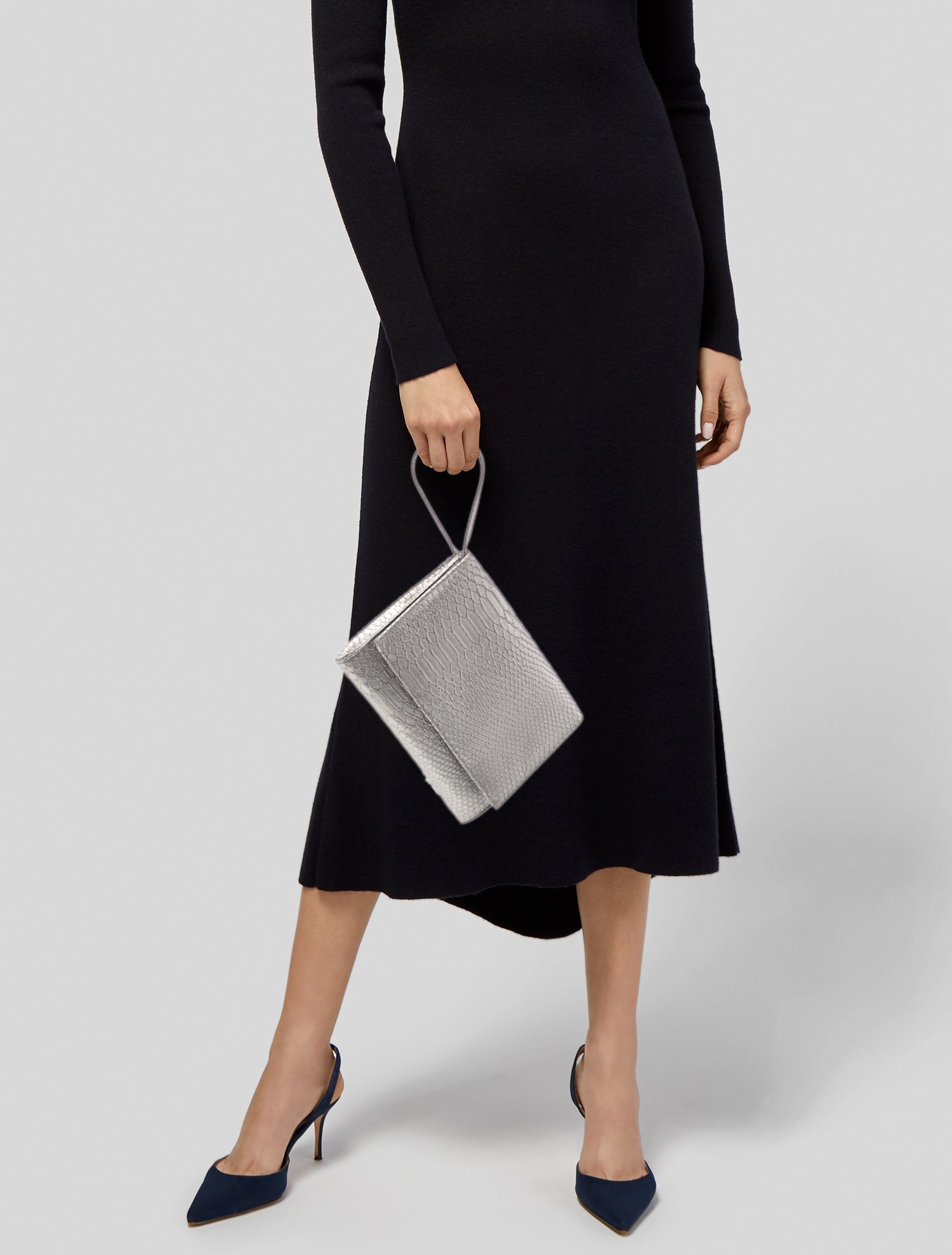 Neiman Marcus Embossed Leather Clutch