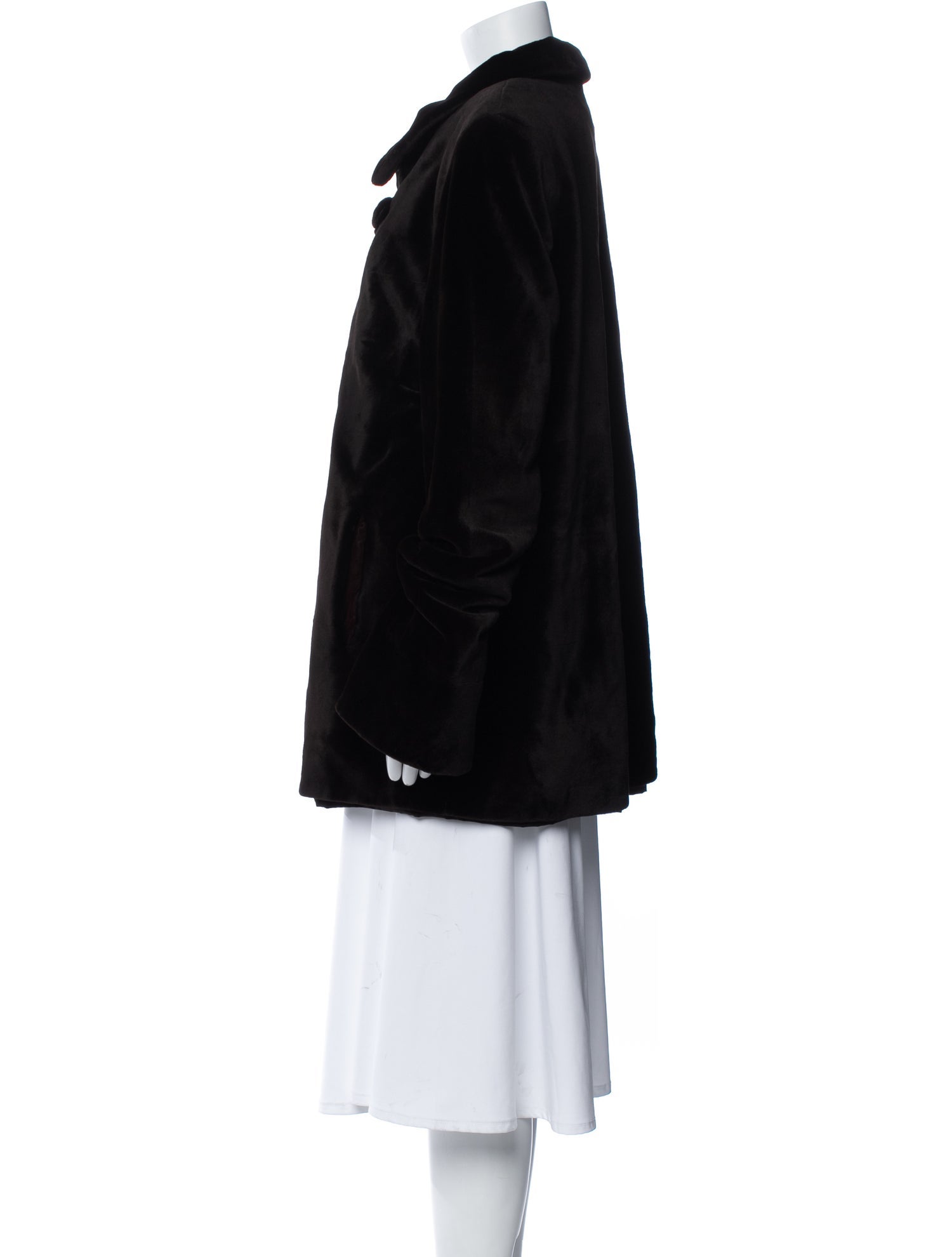 Neiman Marcus Cashmere Faux Fur Coat