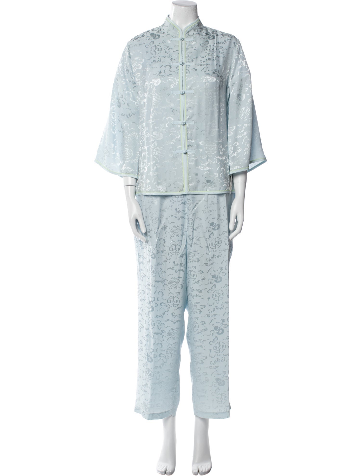 Neiman Marcus Silk Grosgrain Trim Pajamas w/ Tags