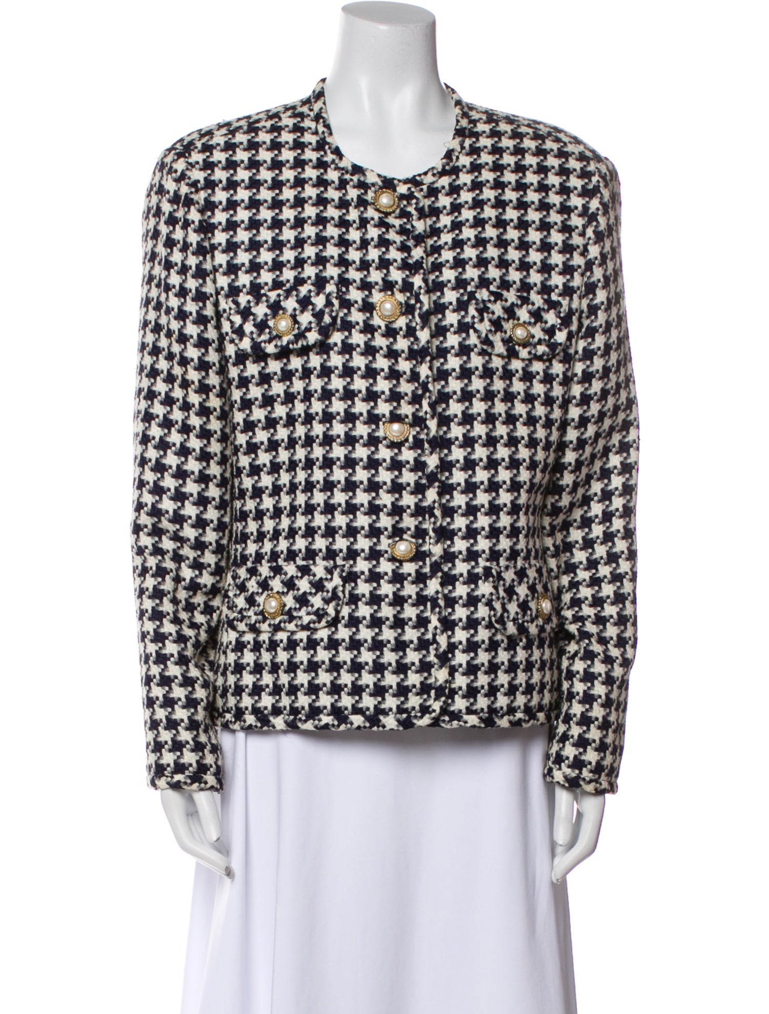 Neiman Marcus Plaid Print Evening Jacket