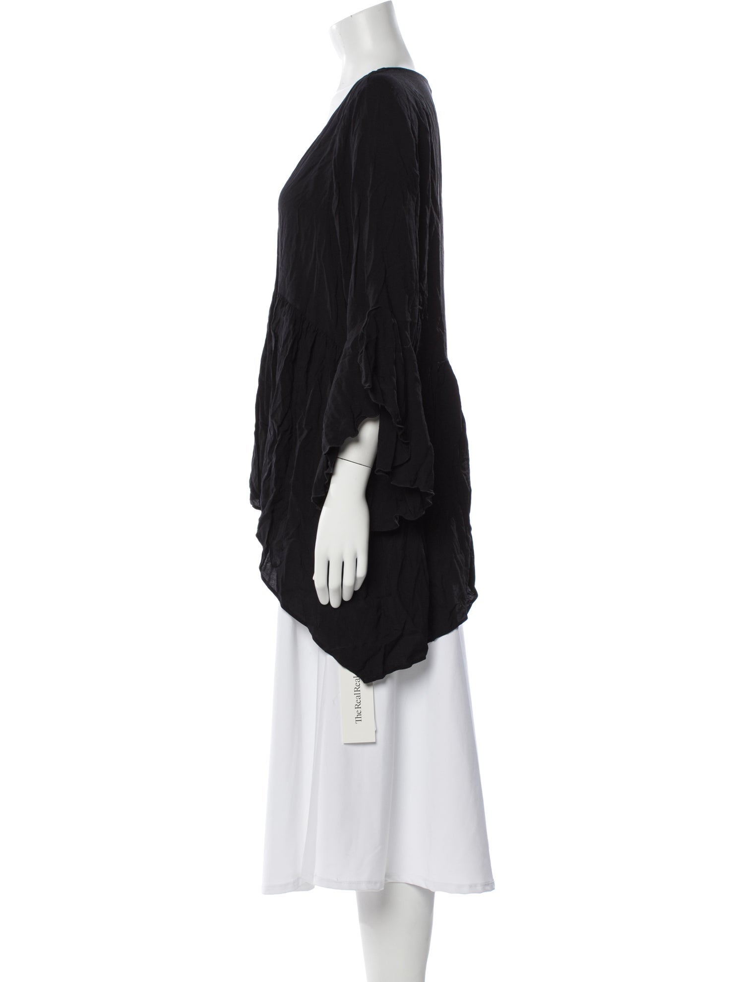 Neiman Marcus V-Neck Three-Quarter Sleeve Tunic