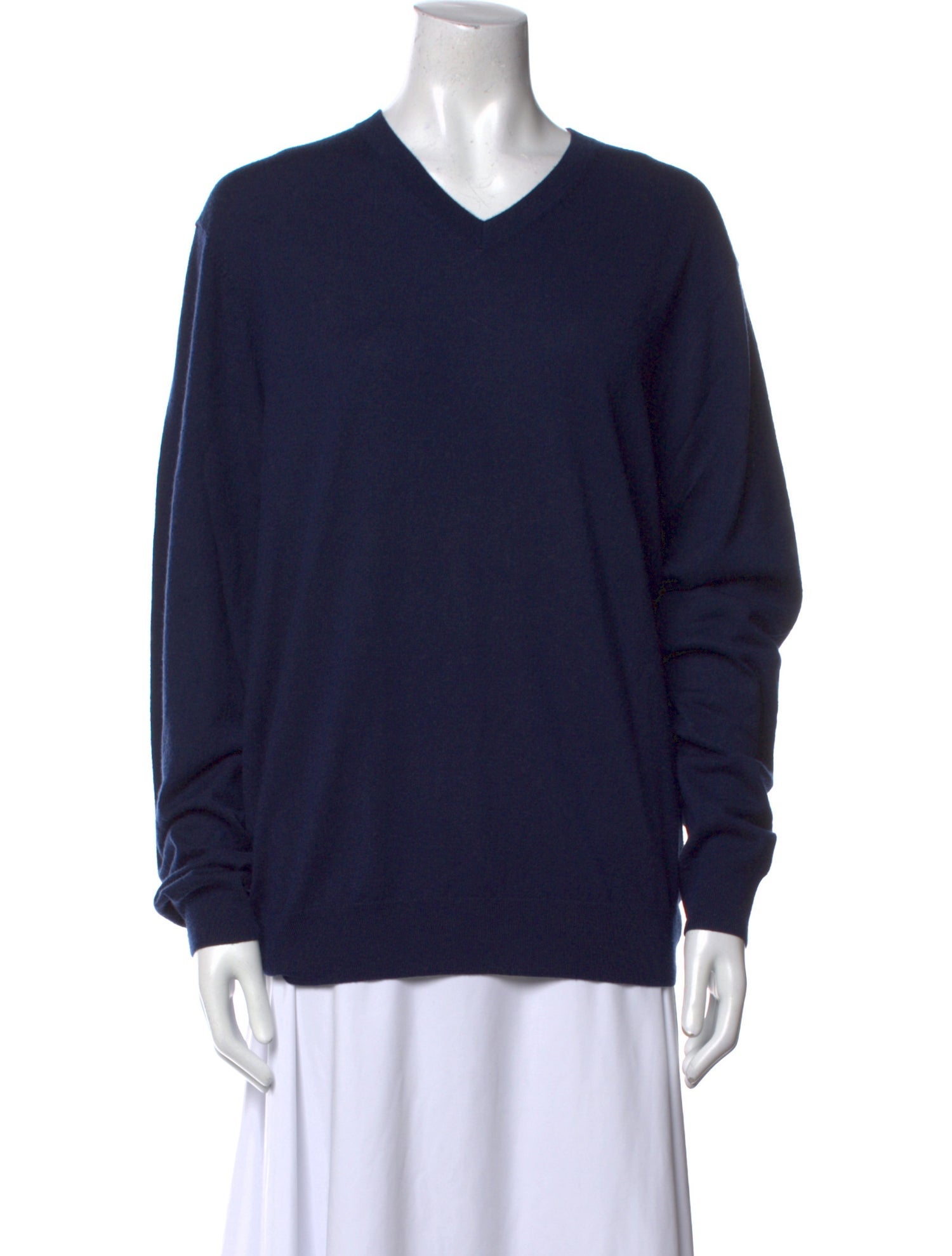 Neiman Marcus Cashmere V-Neck Sweatshirt