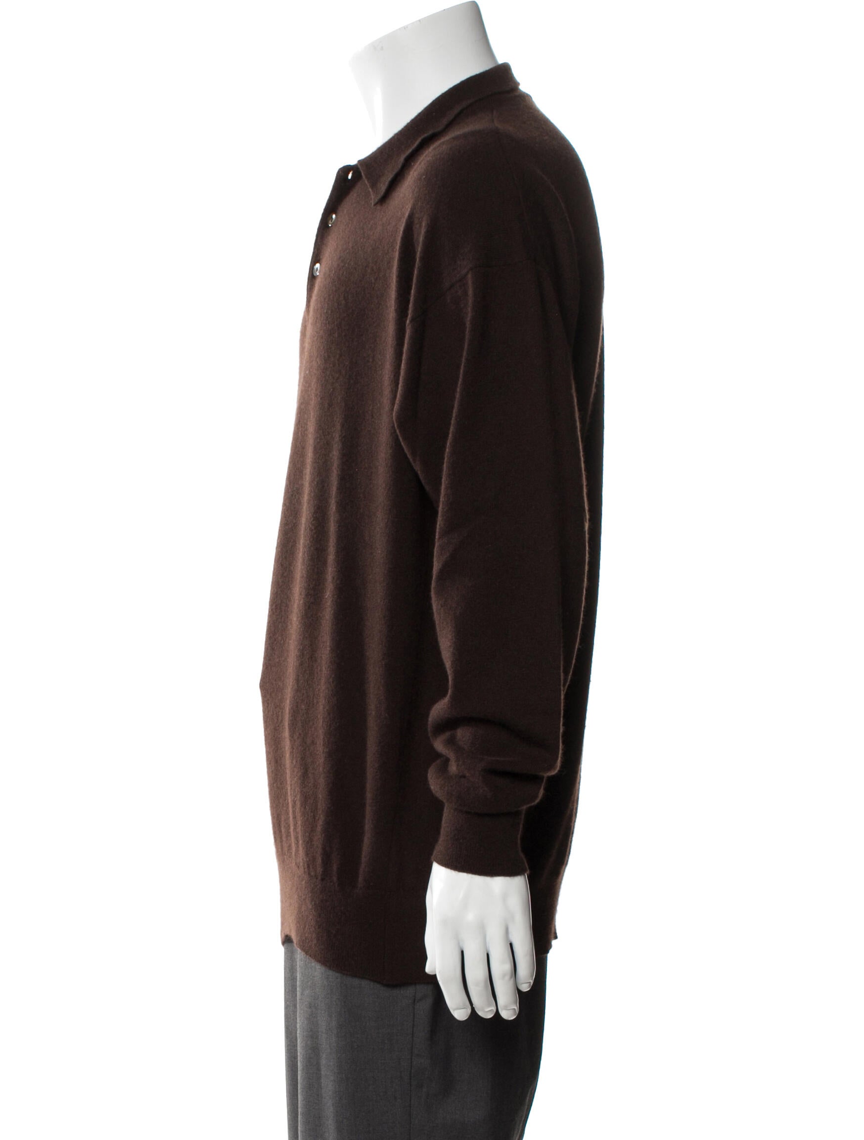 Neiman Marcus Cashmere Mock Neck Polo Sweater