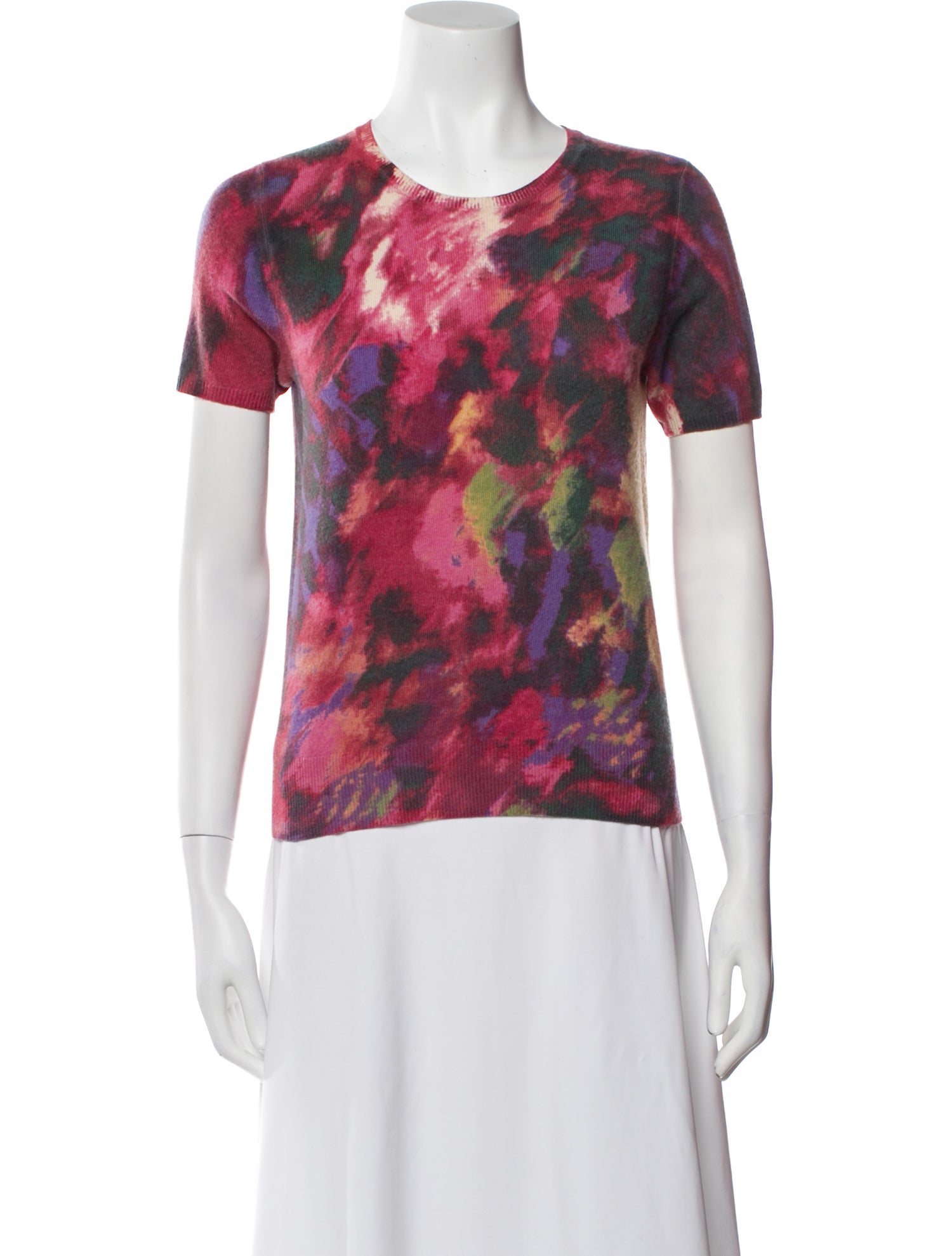 Neiman Marcus Cashmere Printed Sweater