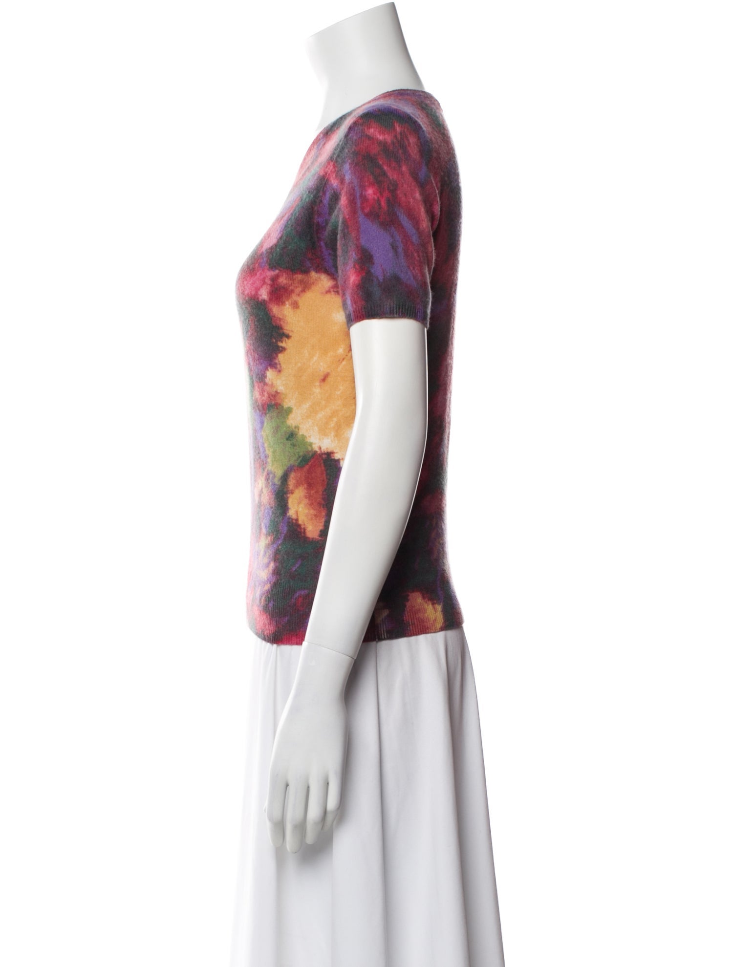 Neiman Marcus Cashmere Printed Sweater