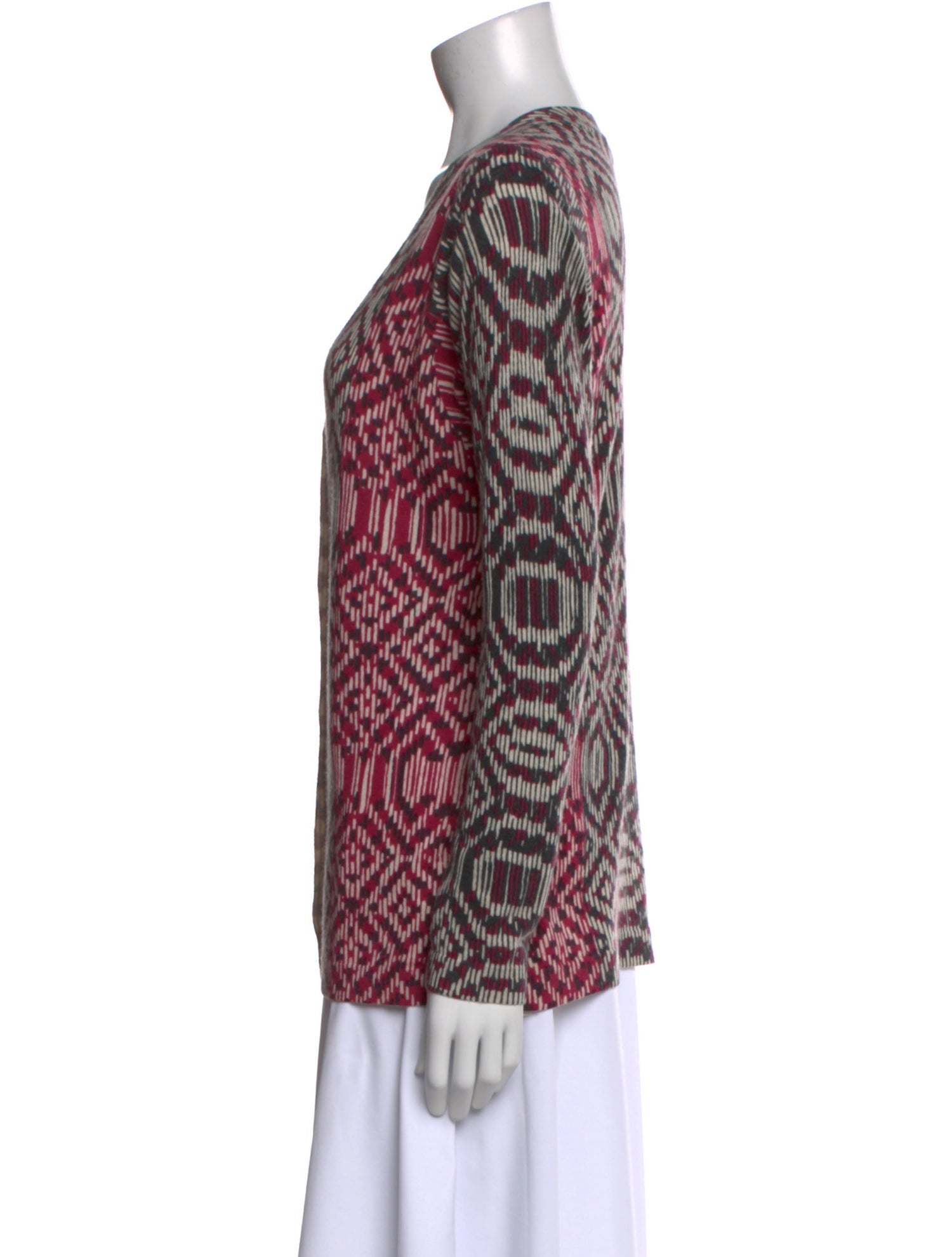 Neiman Marcus Cashmere Printed Sweater