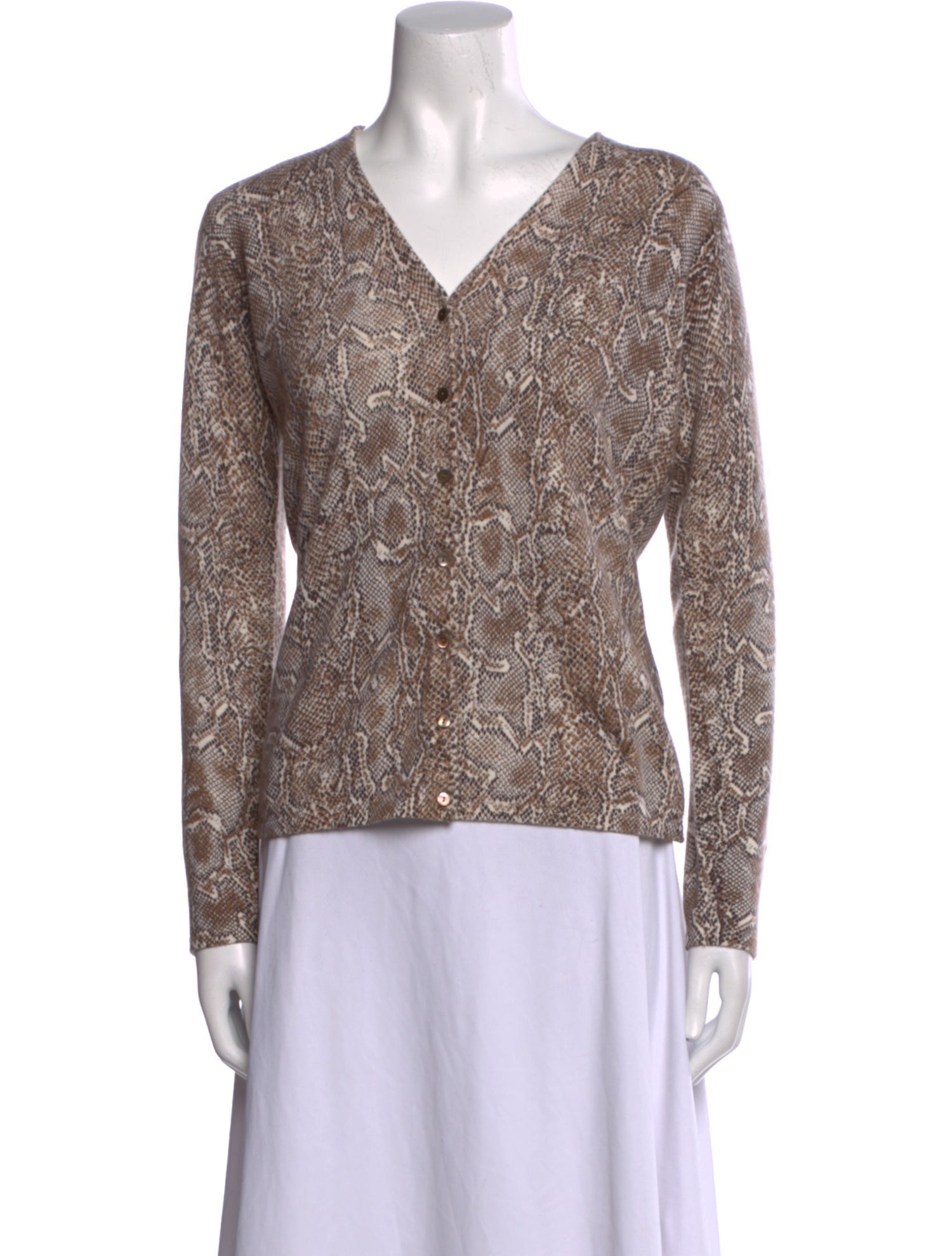 Neiman Marcus Cashmere Animal Print Sweater