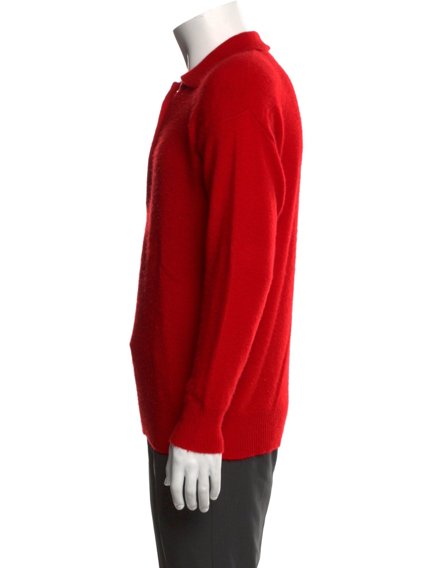 Neiman Marcus Collar Long Sleeve Polo Sweater