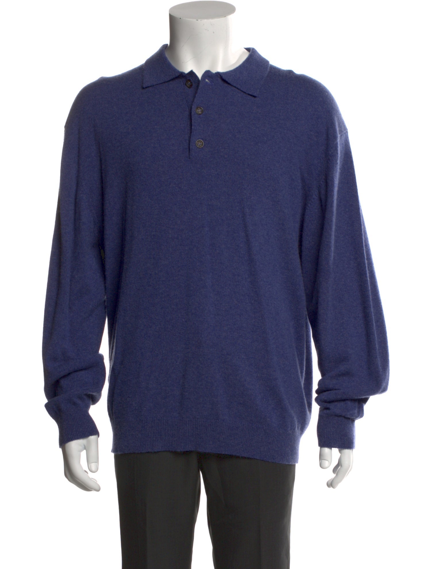 Neiman Marcus Cashmere Collar Polo Sweater
