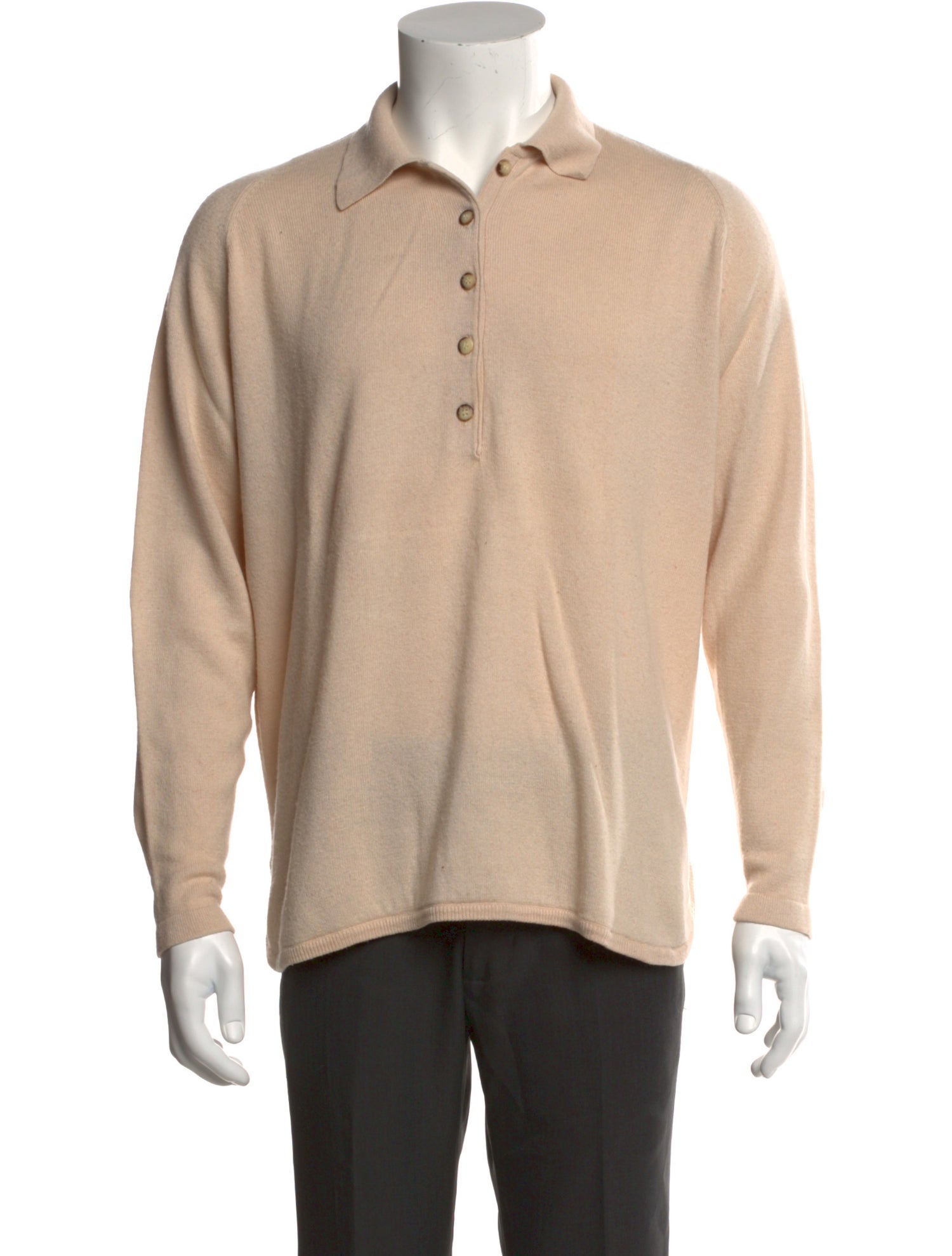 Neiman Marcus Silk Collar Polo Sweater