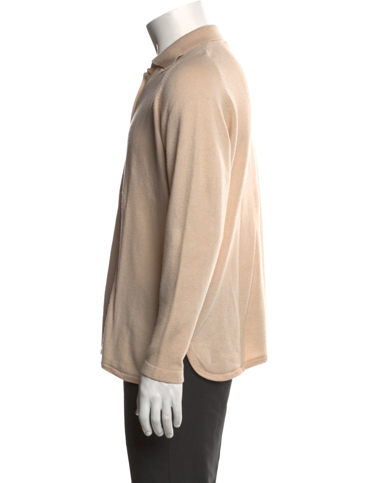 Neiman Marcus Silk Collar Polo Sweater