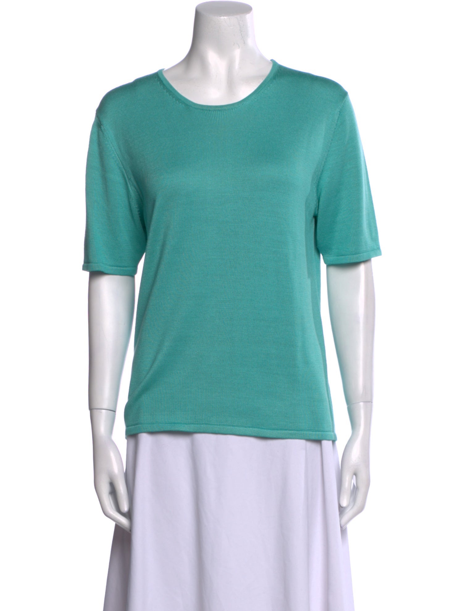 Neiman Marcus Silk Crew Neck T-Shirt