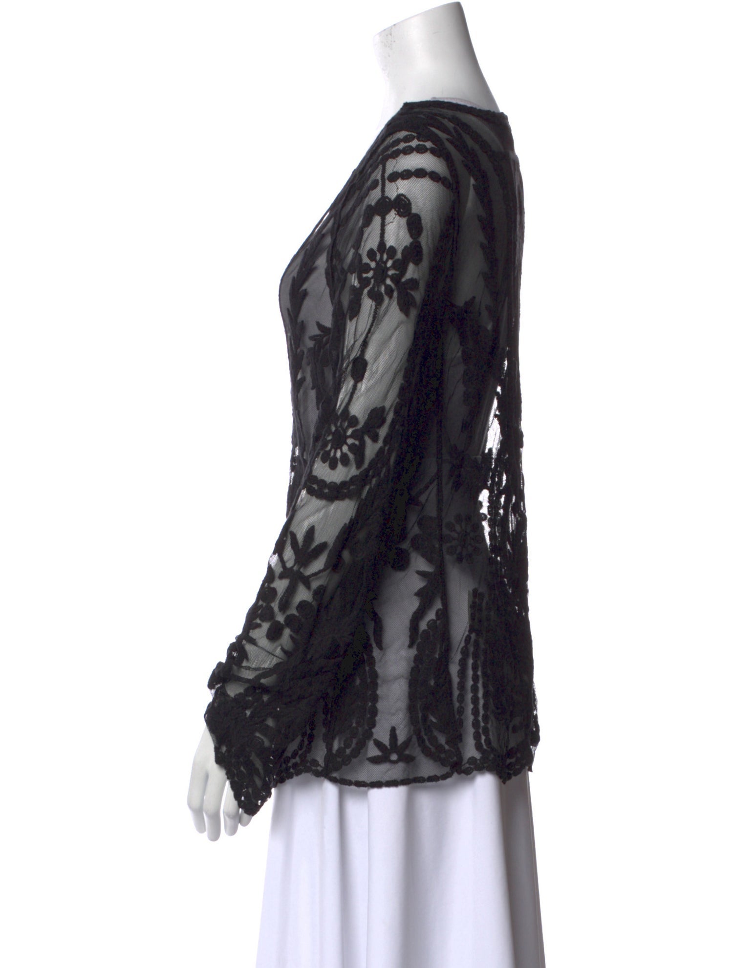 Neiman Marcus Printed Scoop Neck Blouse