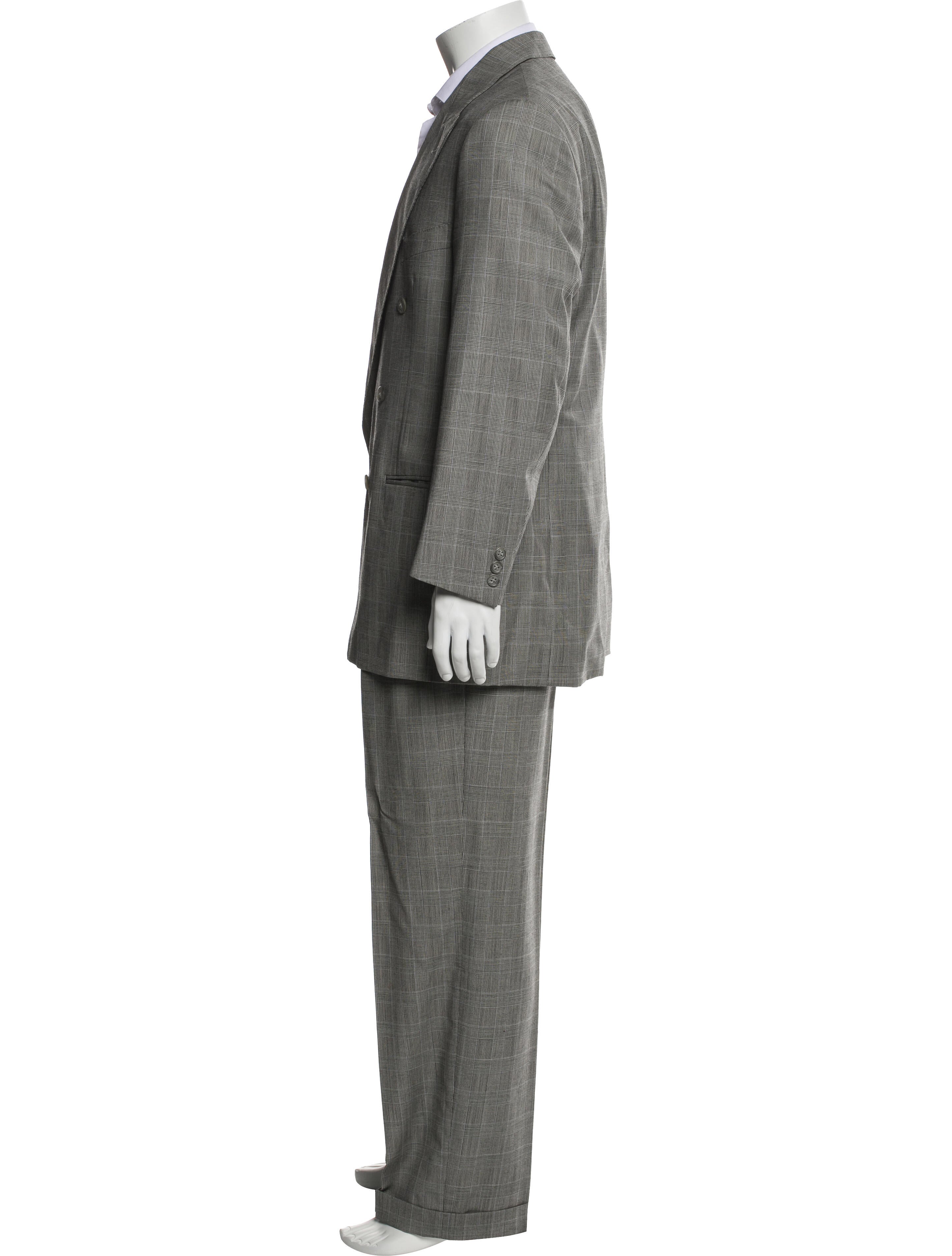 Neiman Marcus Plaid Print Two-Piece Suit