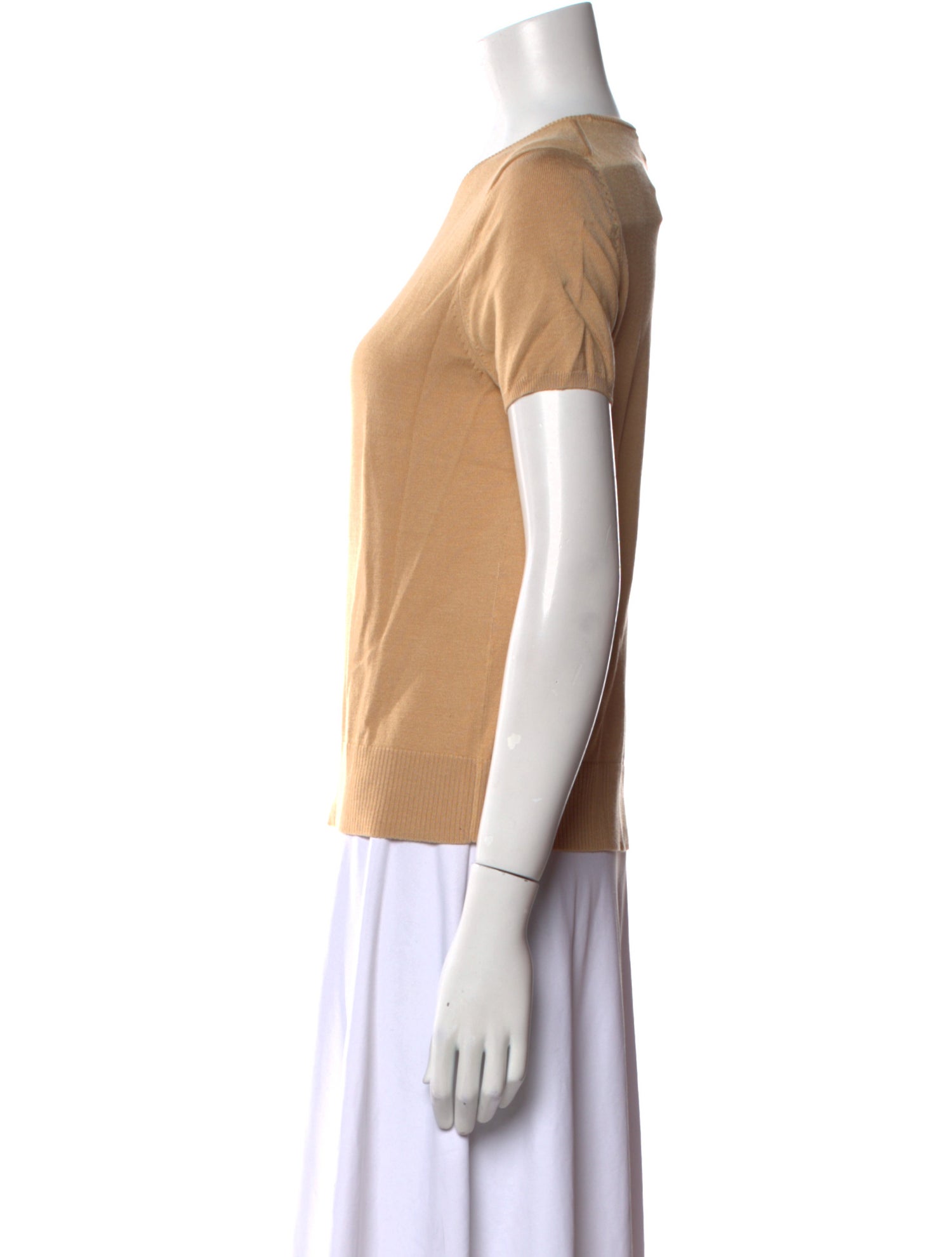 Neiman Marcus Silk Scoop Neck T-Shirt